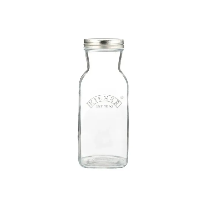 Kilner juice- och såsflaska - Klar-rostfritt stål, 1 L - Kilner