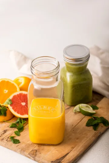 Kilner juice- och såsflaska - Klar-rostfritt stål, 1 L - Kilner