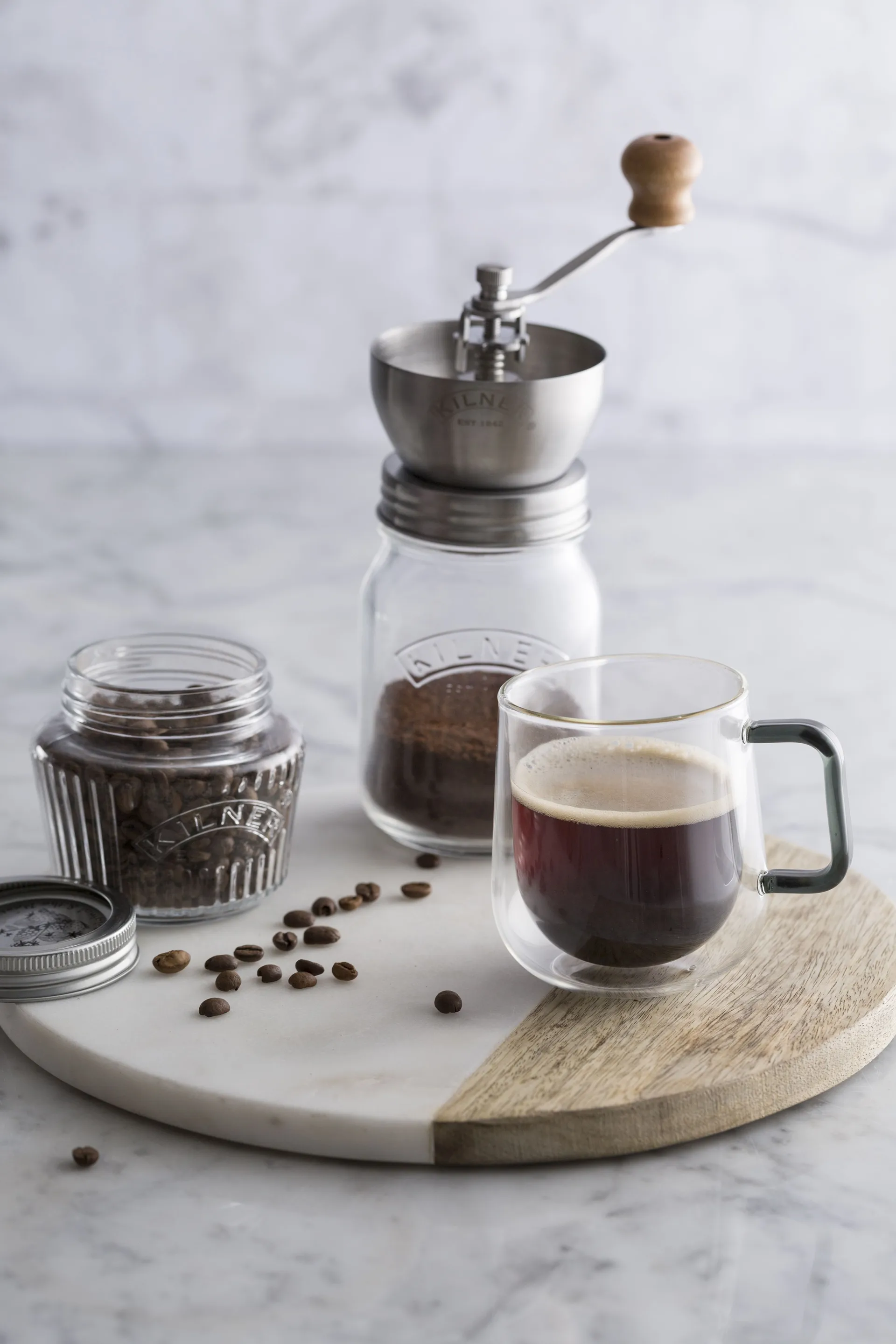 Kilner kaffekvarn, Klar-rostfritt stål, 0,5 L Kilner