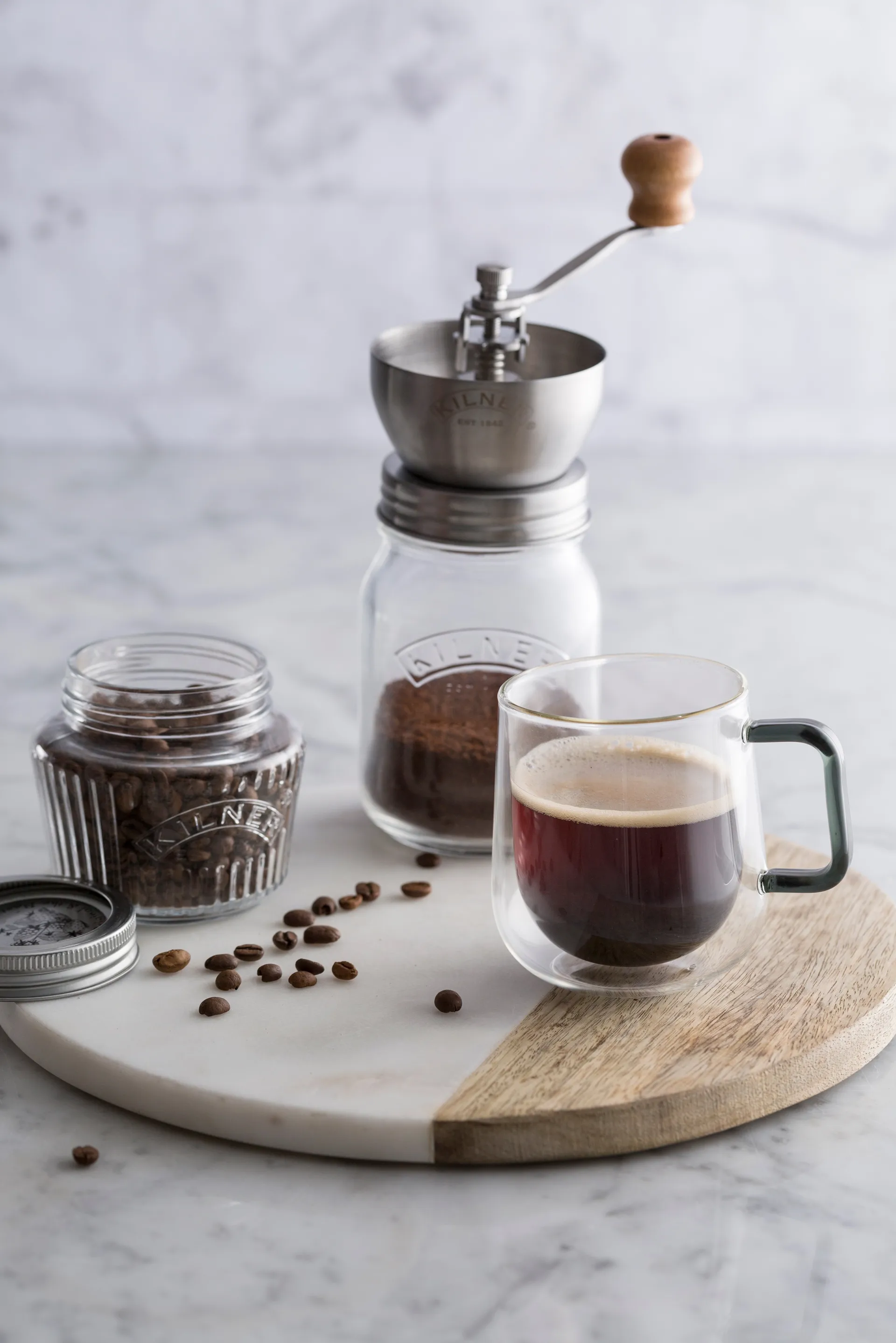 Kilner kaffekvarn, Klar-rostfritt stål, 0,5 L Kilner