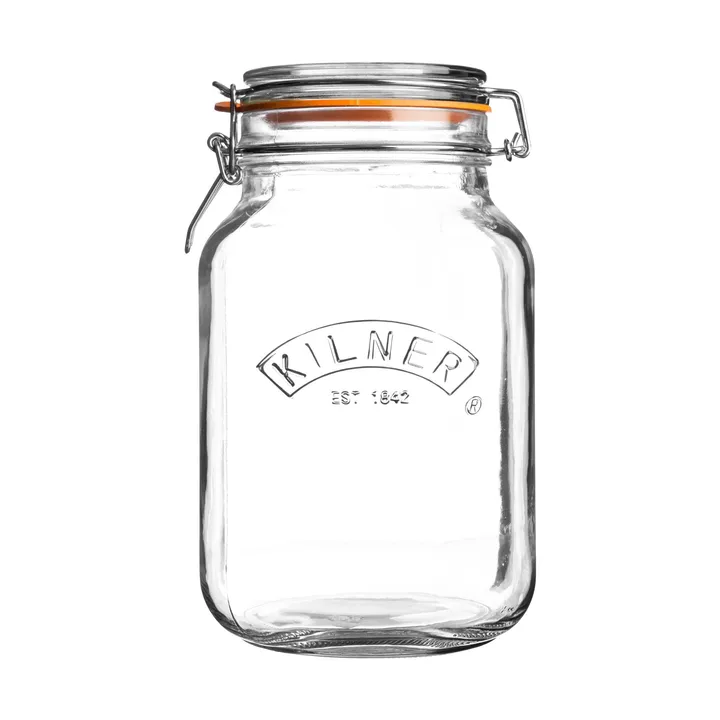 Kilner konservburk fyrkantig med bygel - Klar, 1,5 L - Kilner