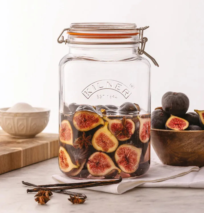 Kilner konservburk fyrkantig med bygel, Klar-rostfritt stål, 3 L Kilner
