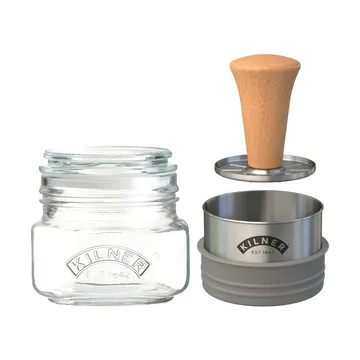 Kilner Mash & Store förvaringsburkset - Klar-rostfritt stål-trä, 0,5 L - Kilner