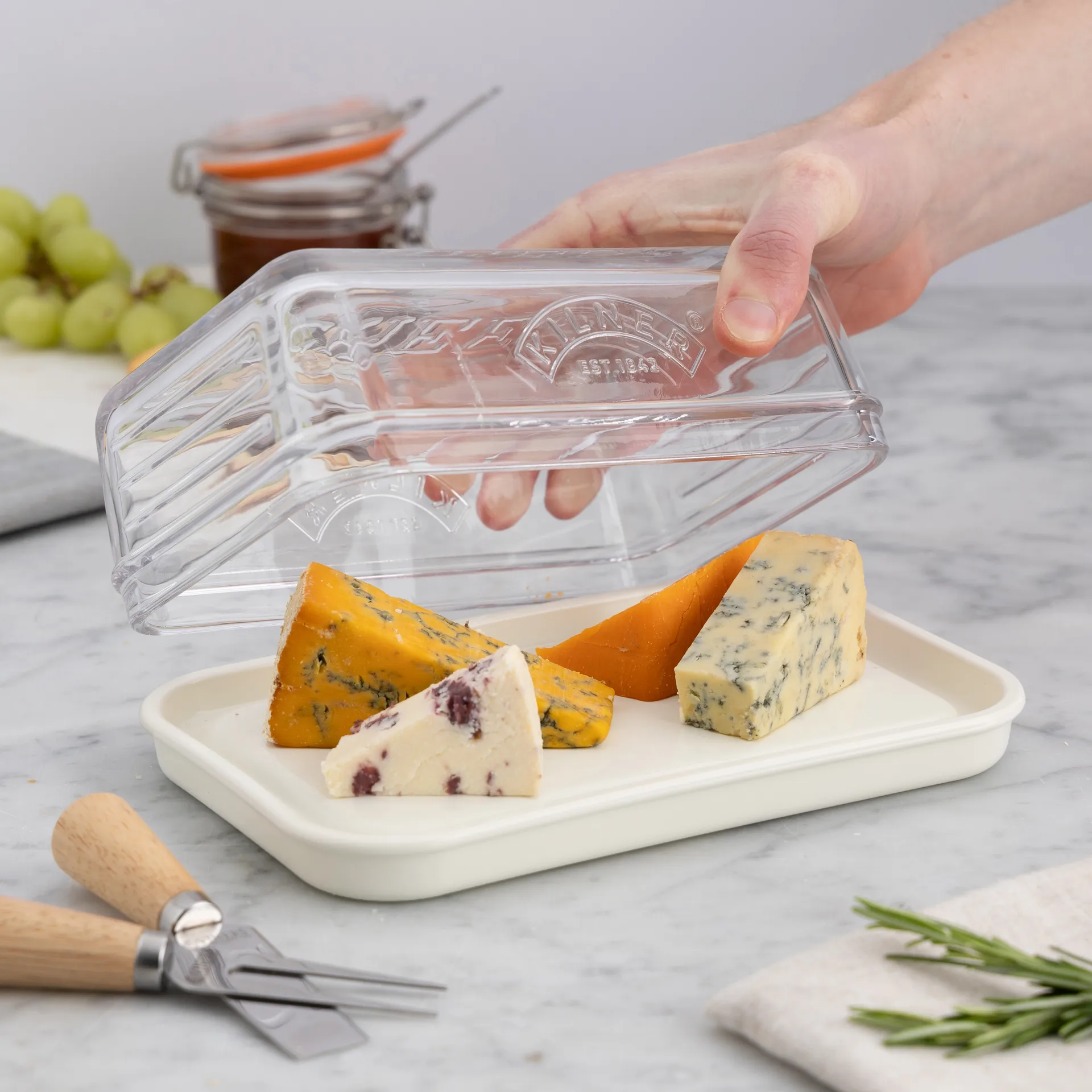 Kilner ostförvaring, Klar-vit Kilner