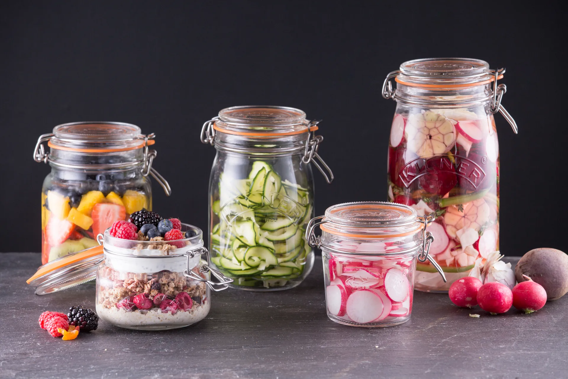 Kilner rund burk med bygel, Klar, 2 L Kilner