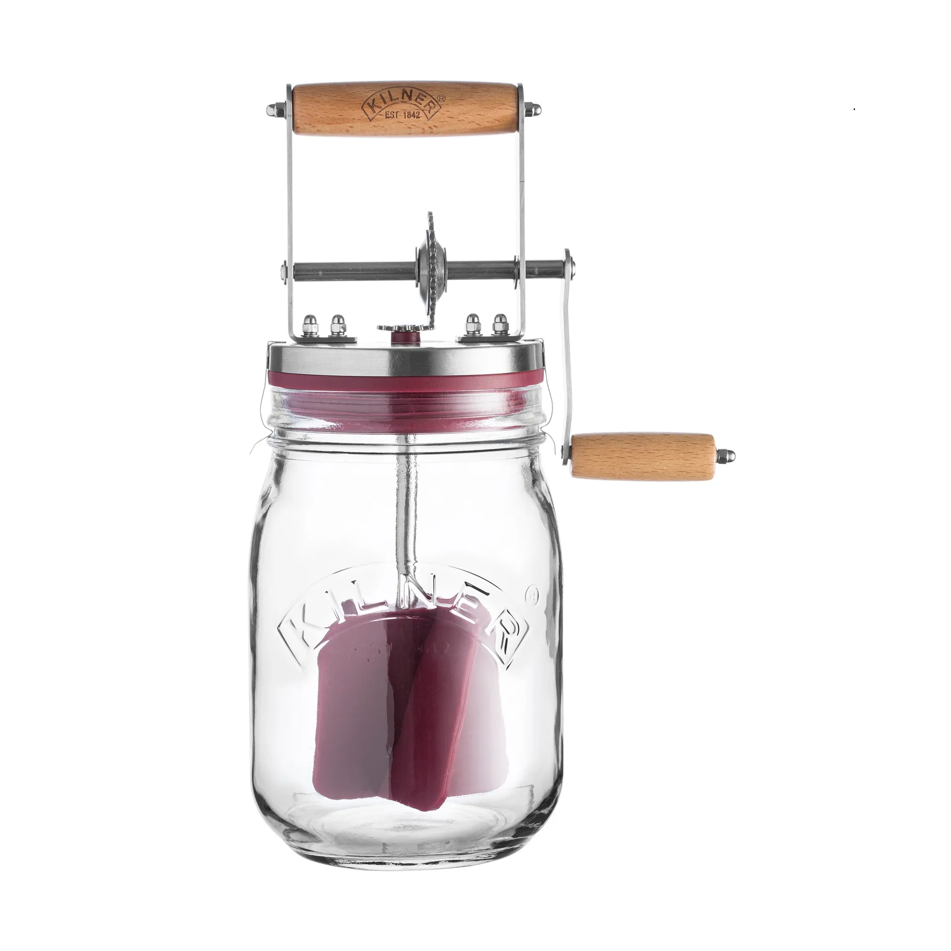 Kilner smörkärnare, Klar-röd, 1 L Kilner
