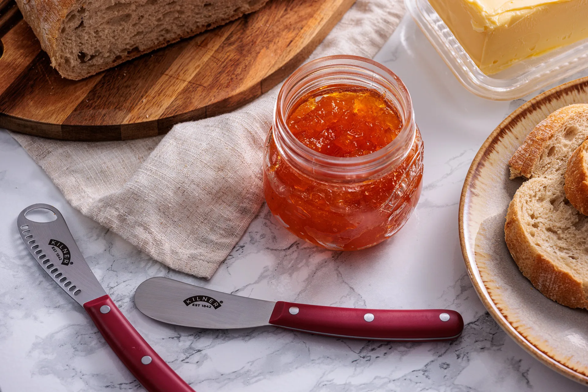 Kilner smörkniv set, Röd-rostfritt stål Kilner
