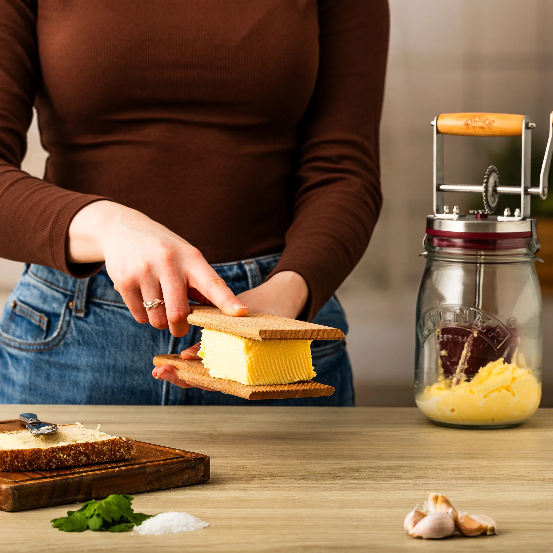Kilner smörspade, Ljust trä, 2-pack Kilner