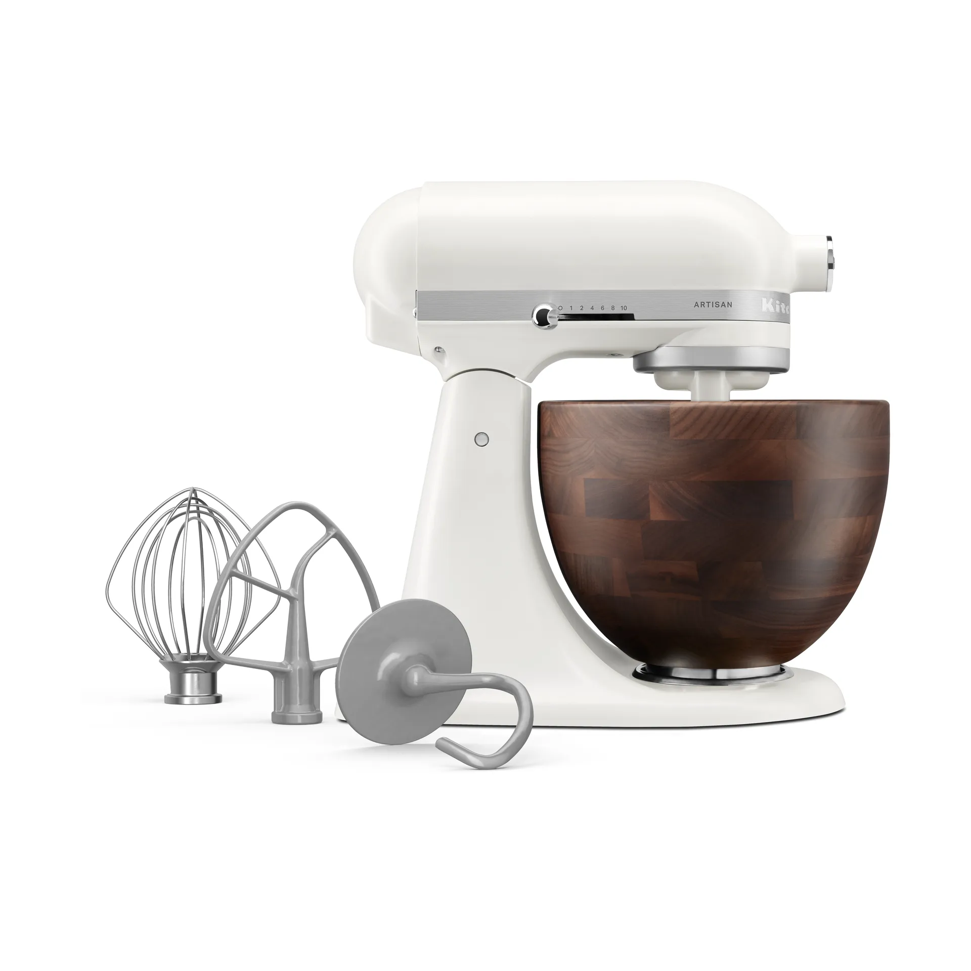 Aritsan 5KSM156 köksmaskin med träskål 4,7 L, Porcelain white-walnut KitchenAid