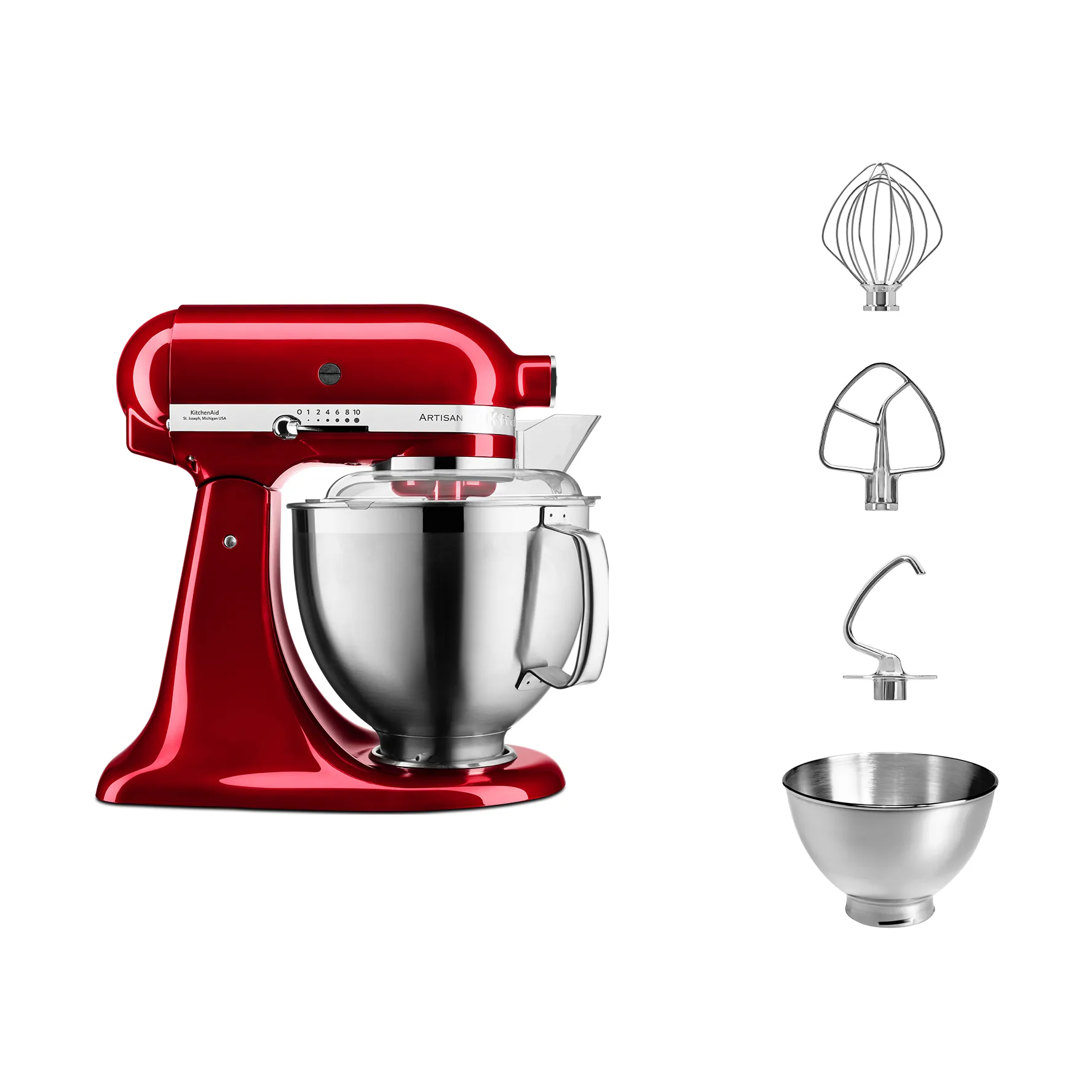 Artisan 5KSM185 köksmaskin premium 4,8 L, Candy apple KitchenAid