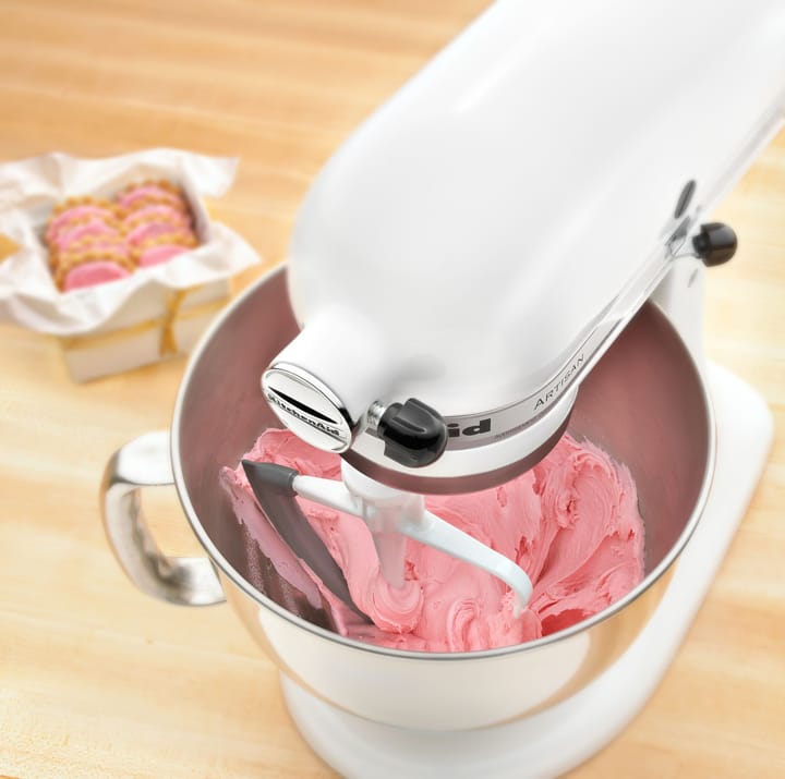 KitchenAid flatblandare med silikonkant mellan, White KitchenAid