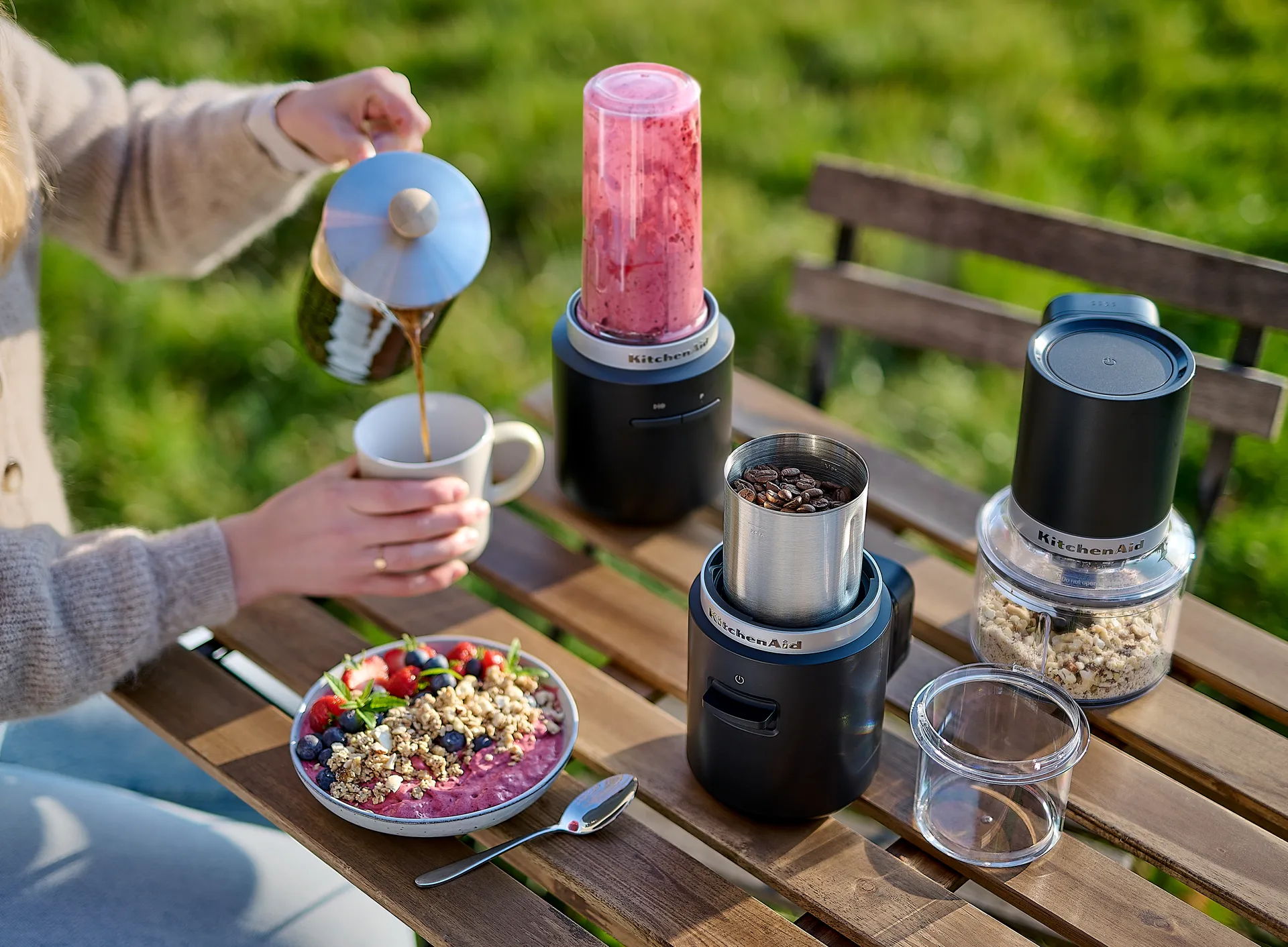 KitchenAid Go sladdlös hackare utan batteri, Mattsvart KitchenAid