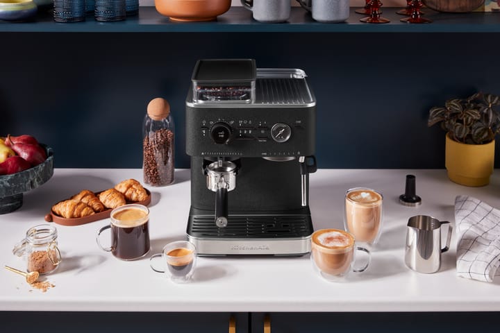 KitchenAid halvautomatisk espressomaskin med kvarn, Cast iron black KitchenAid