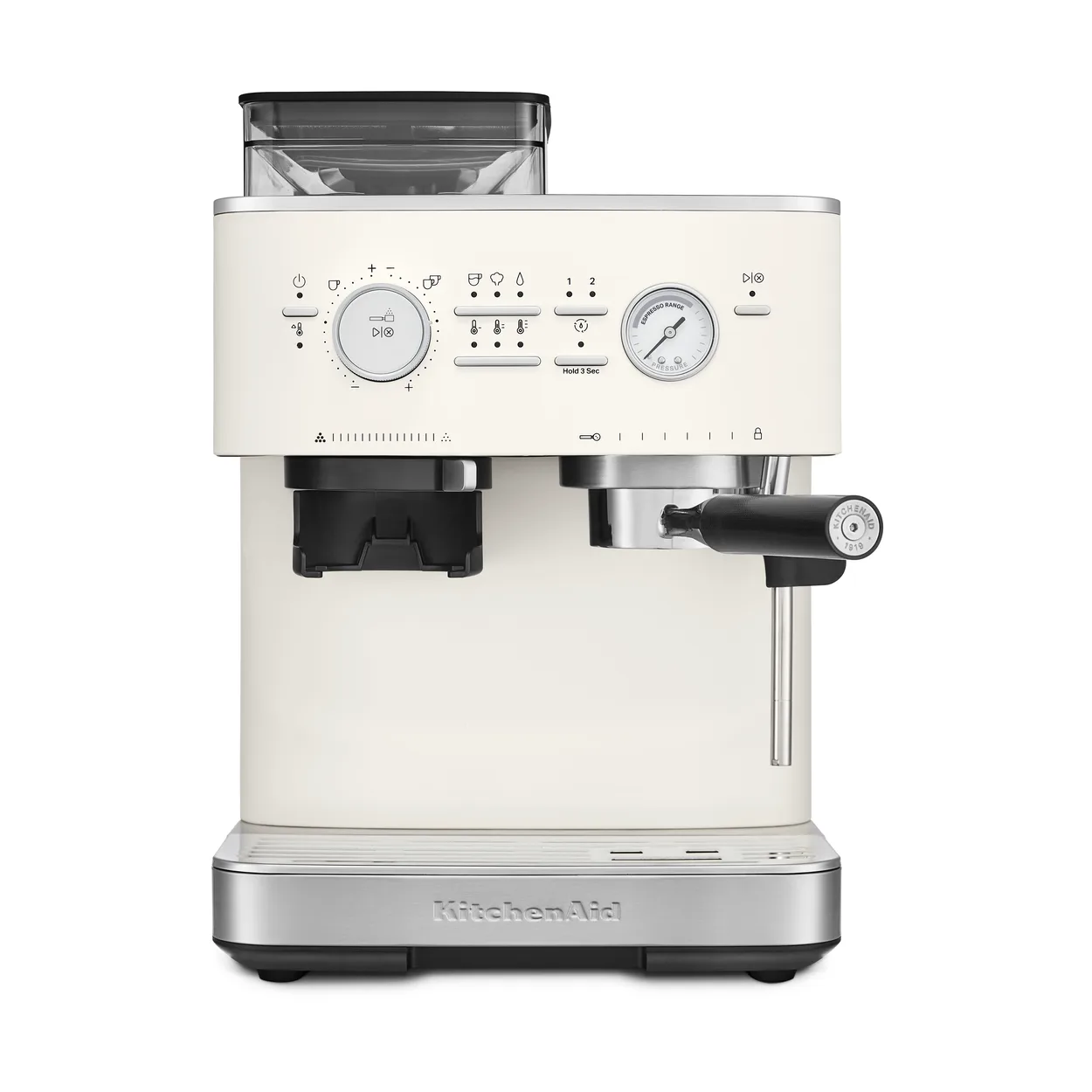 KitchenAid halvautomatisk espressomaskin med kvarn Porcelain white