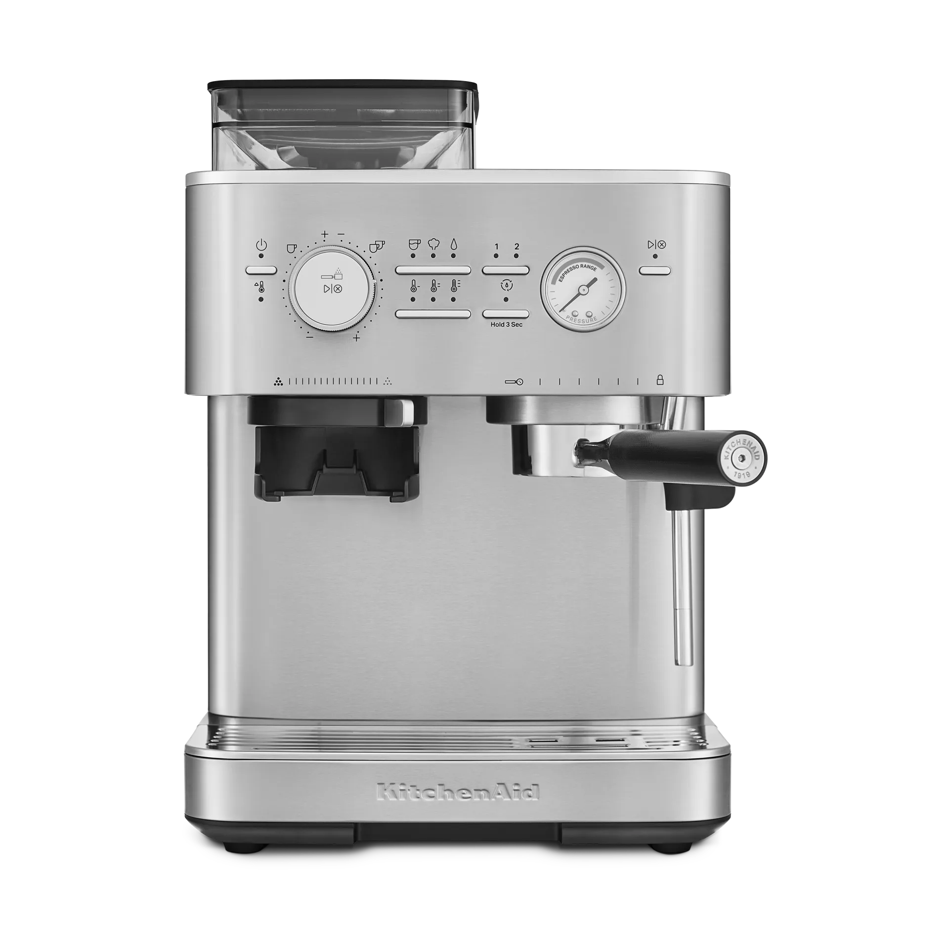 KitchenAid halvautomatisk espressomaskin med kvarn, Stainless steel KitchenAid