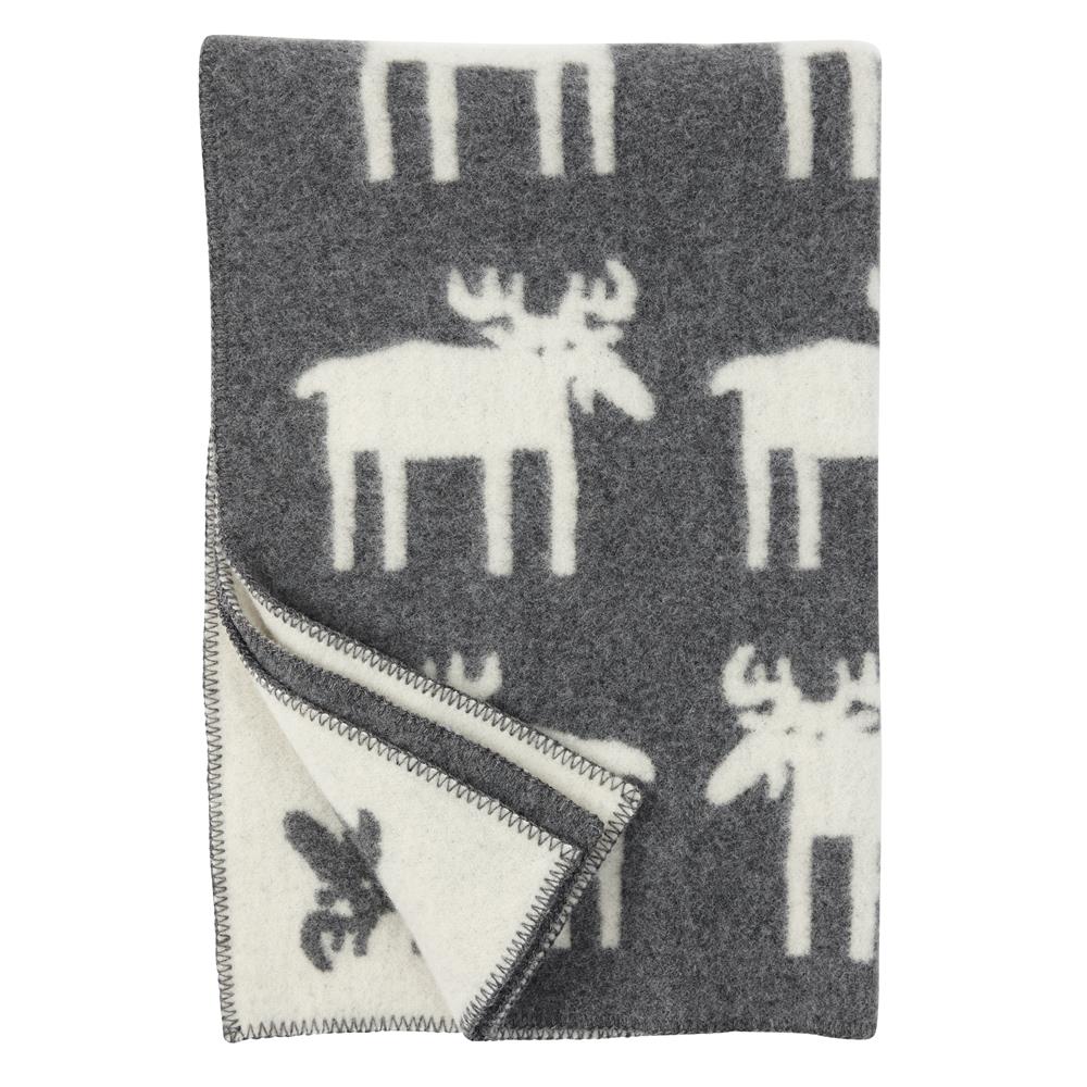 Klippan Yllefabrik Älg ullfilt grå, 90 x 130 cm | Skandinavisk Design | Ullplädar & Ullfiltar | Grå
