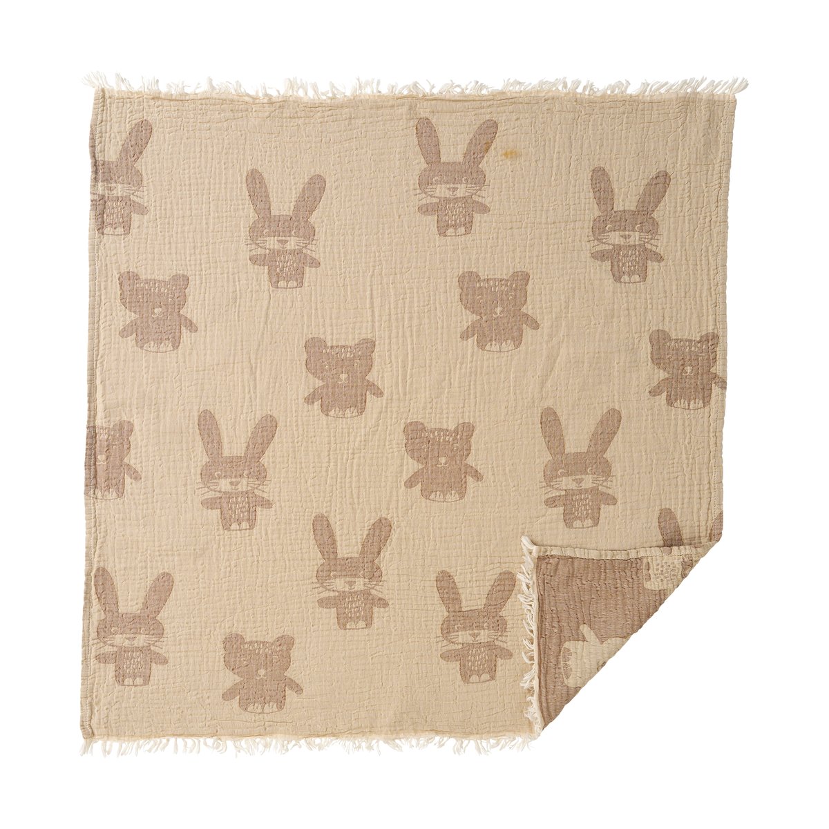 Klippan Yllefabrik Bunny&Bear filt 75x90 cm Grey | Skandinavisk Design | Bomullsplädar & Bomullsfiltar | Grå