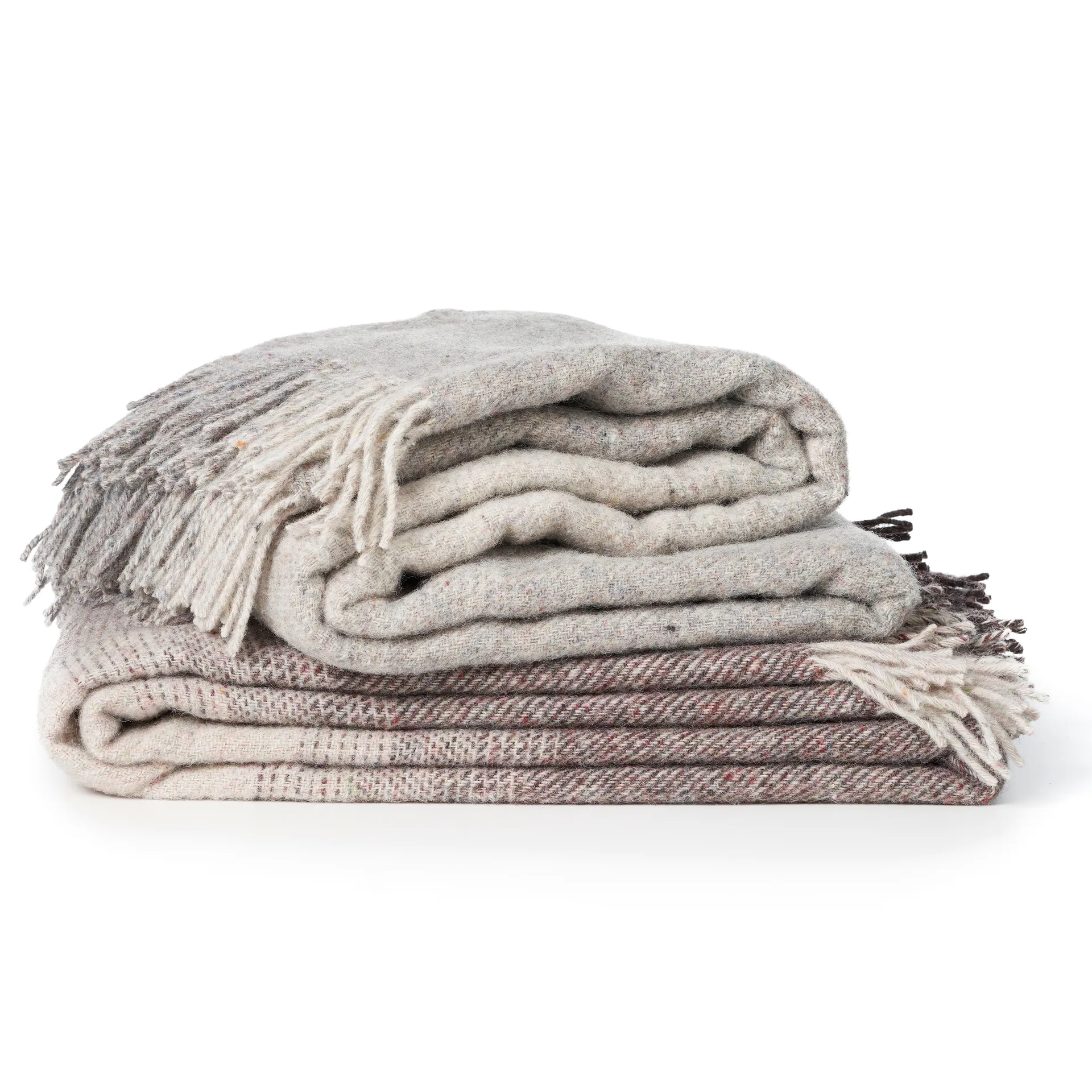 Burst ullpläd, Grå Klippan Yllefabrik