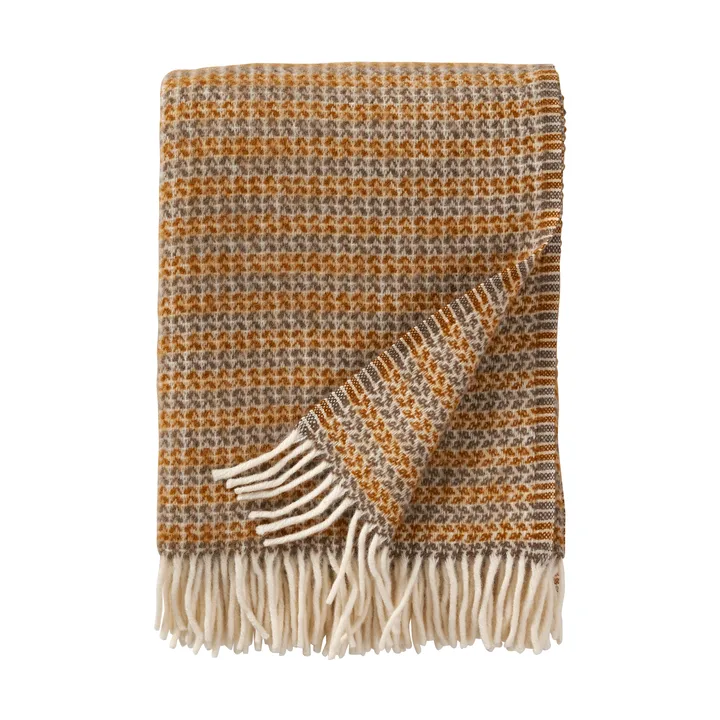 Curve ullpläd 130x200 cm - Creme caramel - Klippan Yllefabrik