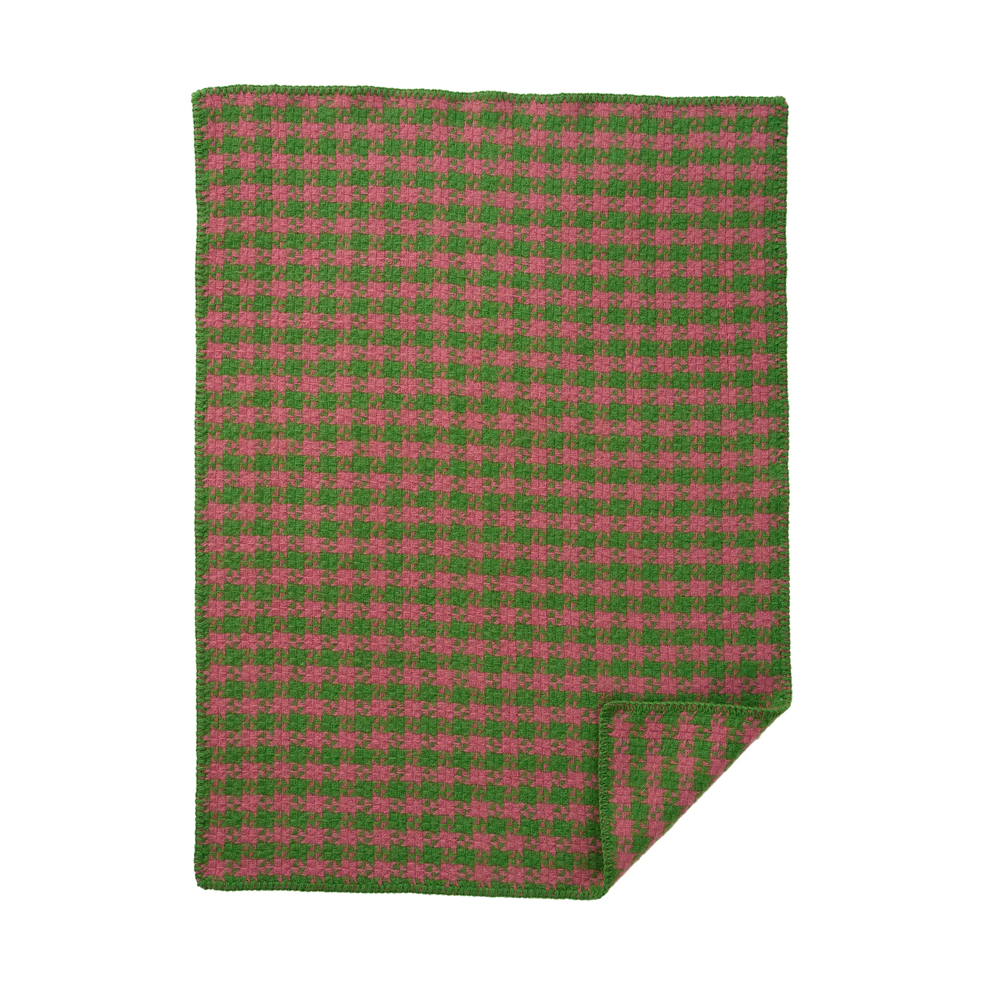 Dogtooth barnfilt 65x90 cm, Green-pink Klippan Yllefabrik