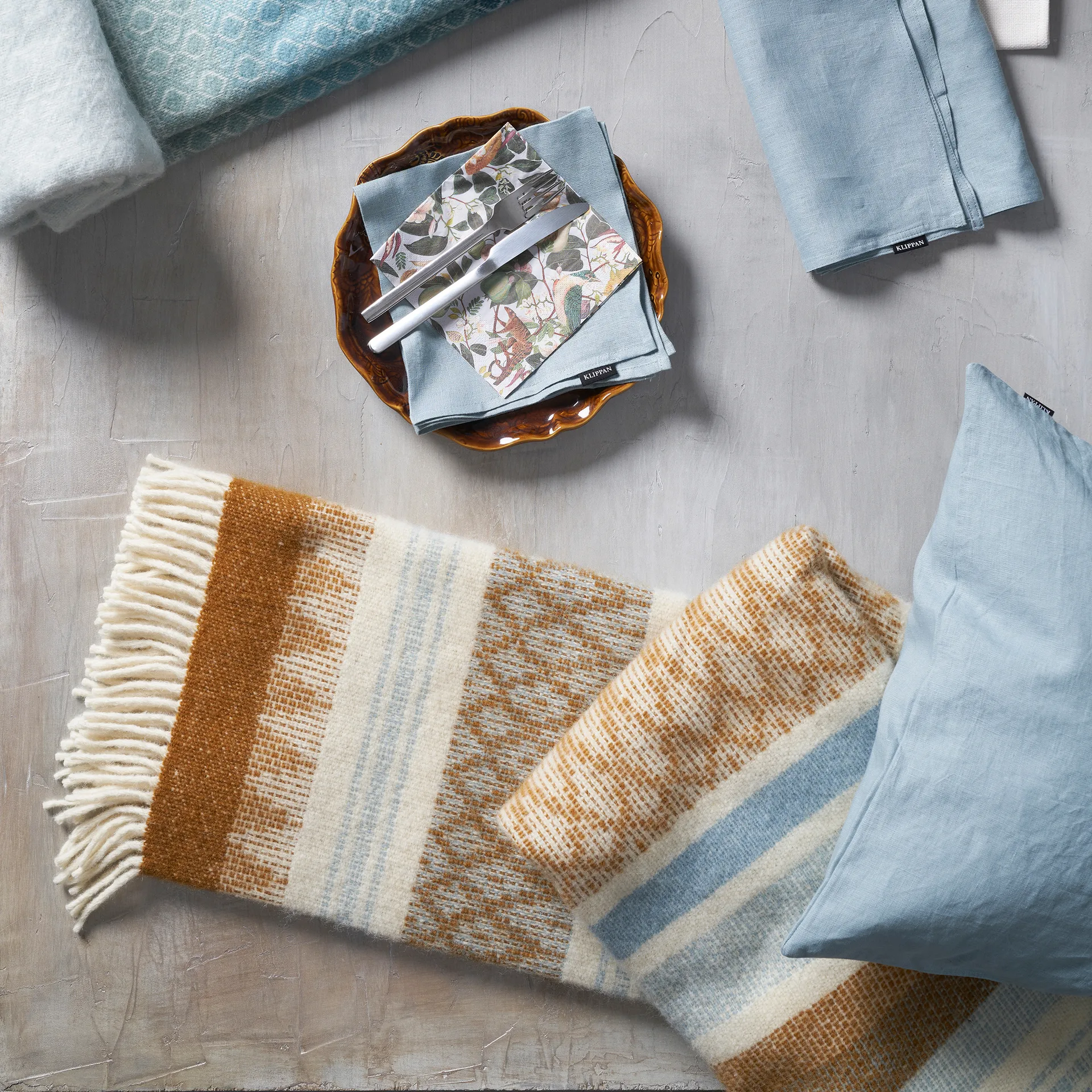 Freja ullpläd, Amber Klippan Yllefabrik