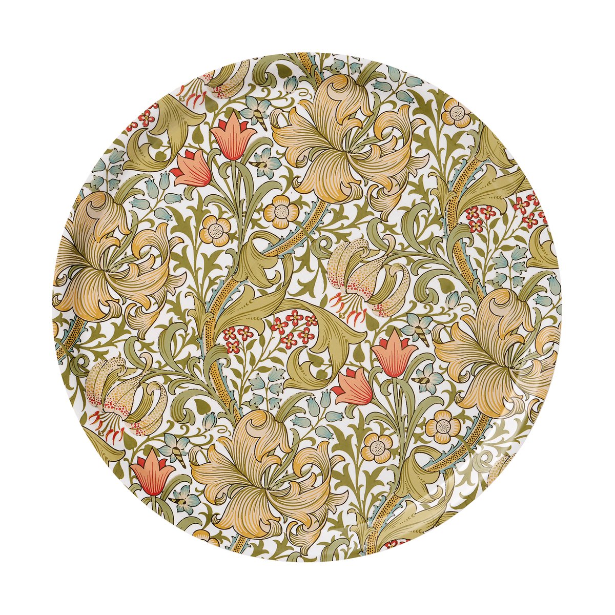 Klippan Yllefabrik Golden Lily rund bricka 38 cm Multi