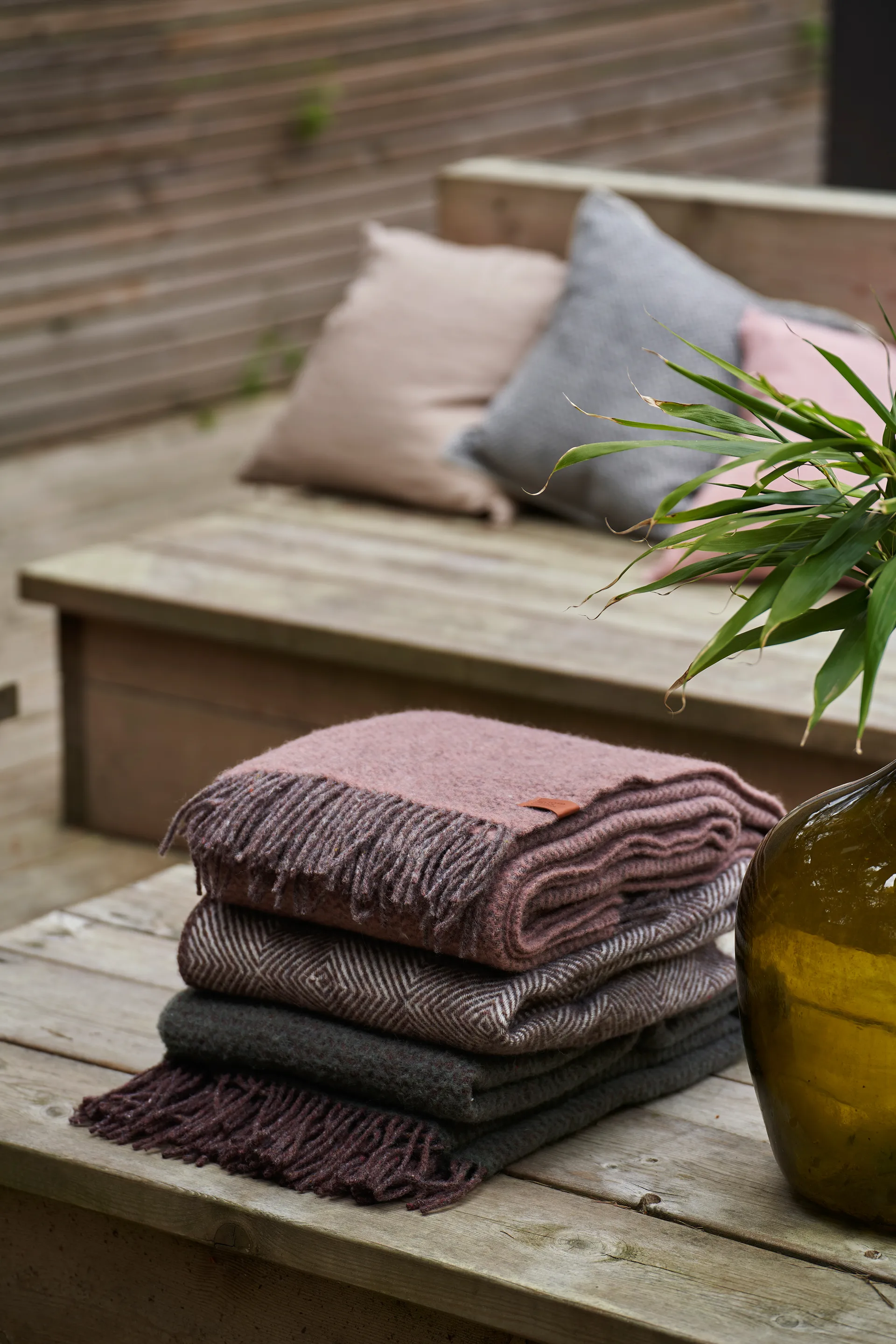 Gooseye ullpläd 130x200 cm, Brun Klippan Yllefabrik