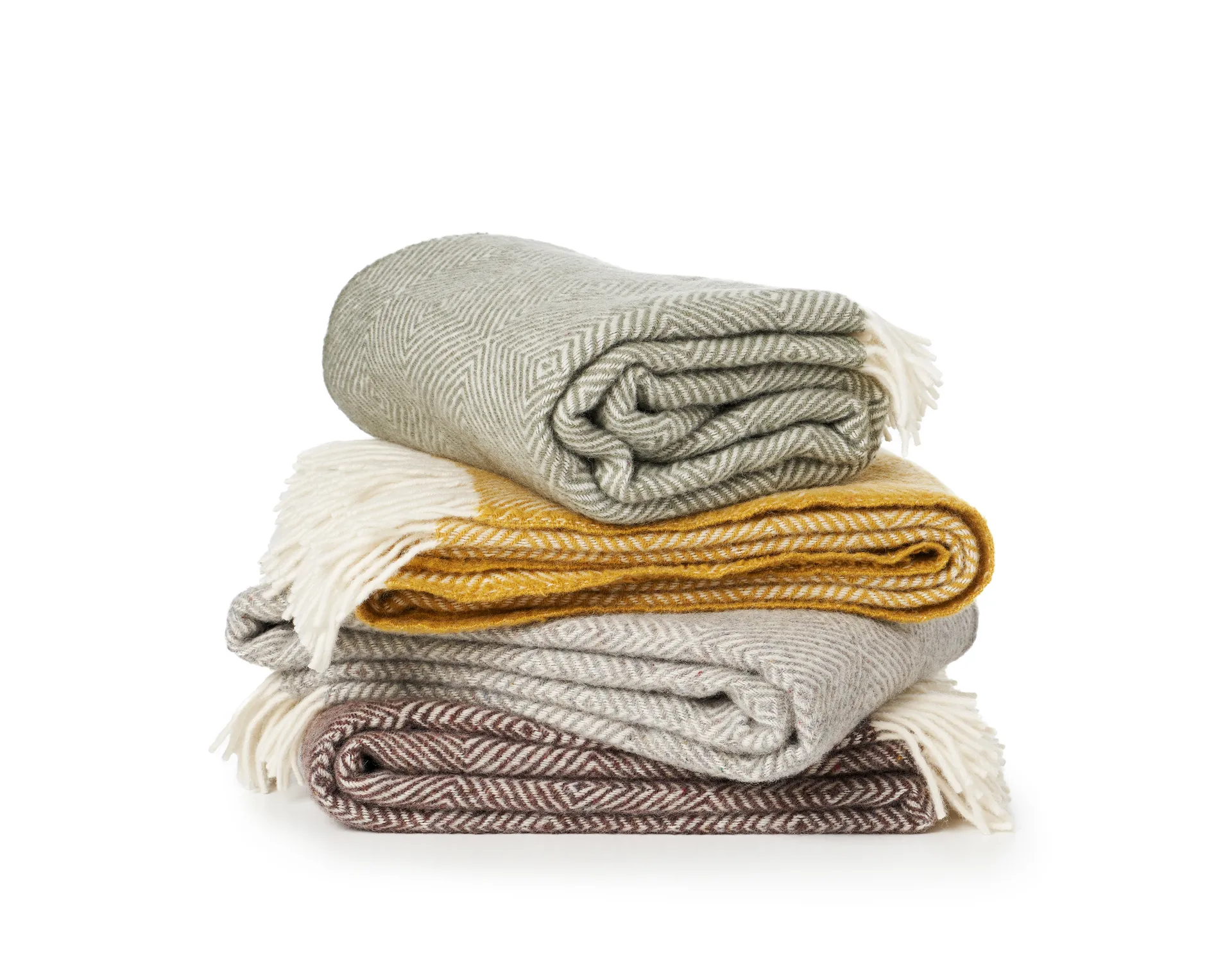 Gooseye ullpläd 130x200 cm, Gul Klippan Yllefabrik