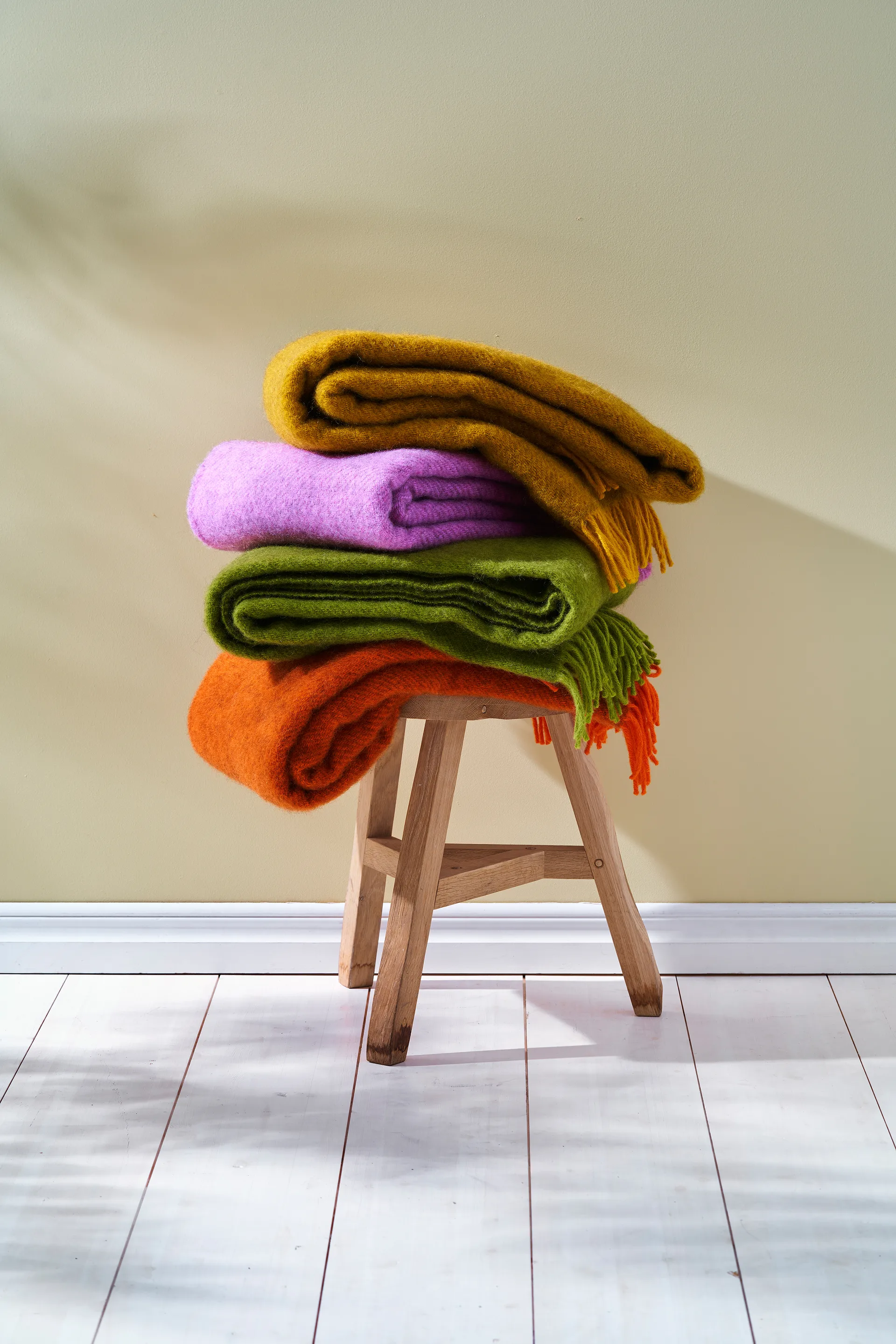 Gotland ullpläd 130x200 cm, Orange Klippan Yllefabrik