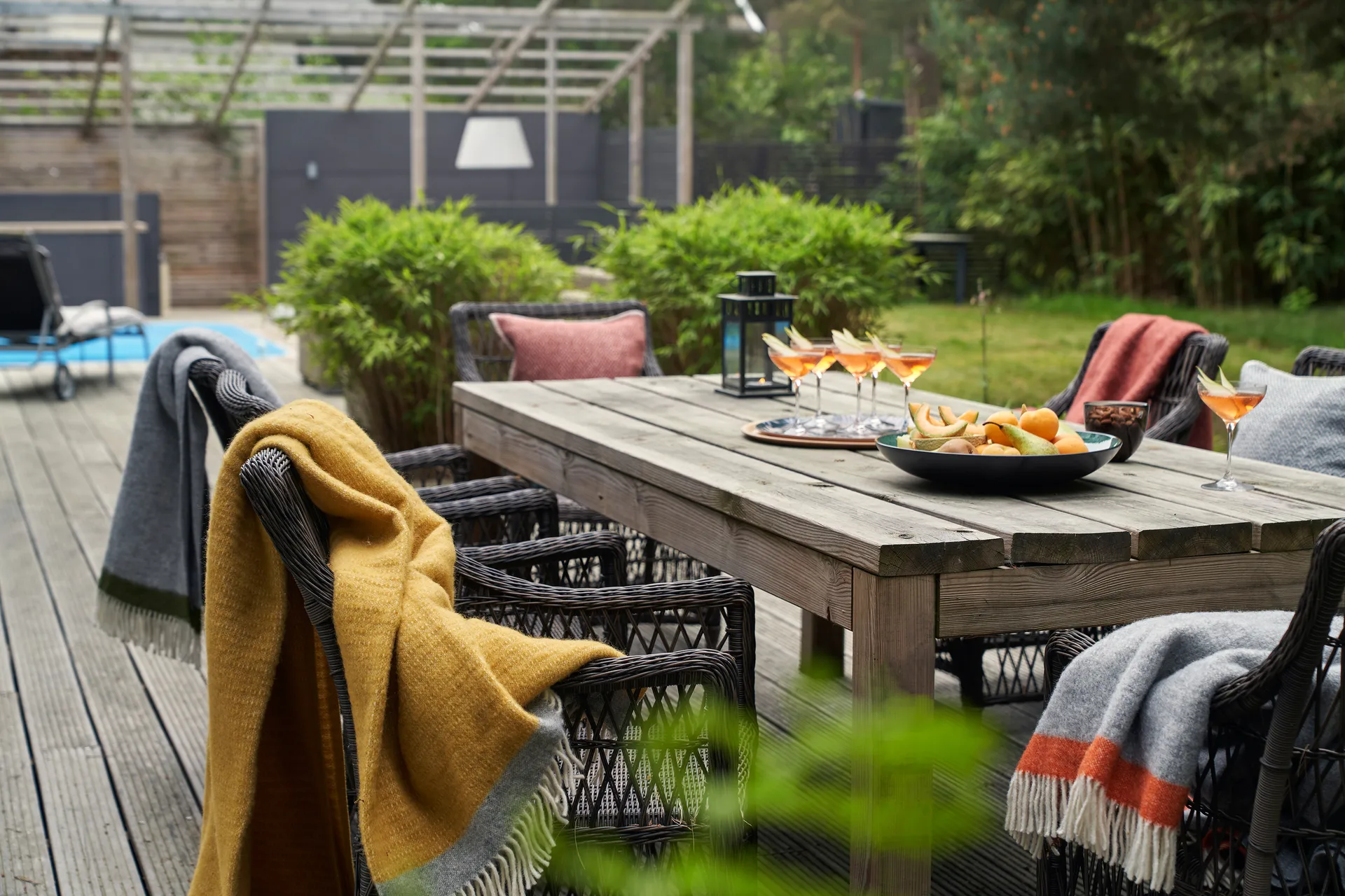 Hampus ullpläd 130x200 cm, Grå-orange Klippan Yllefabrik