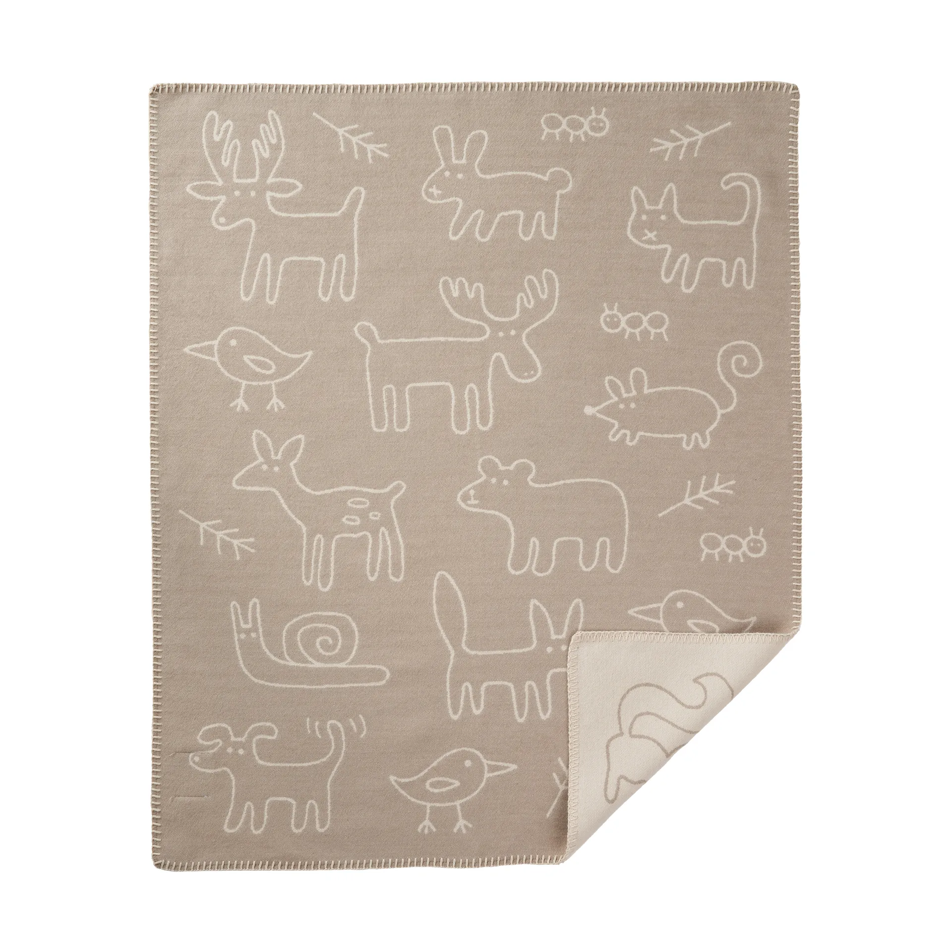 In the woods barnfilt 70x90 cm, Beige Klippan Yllefabrik