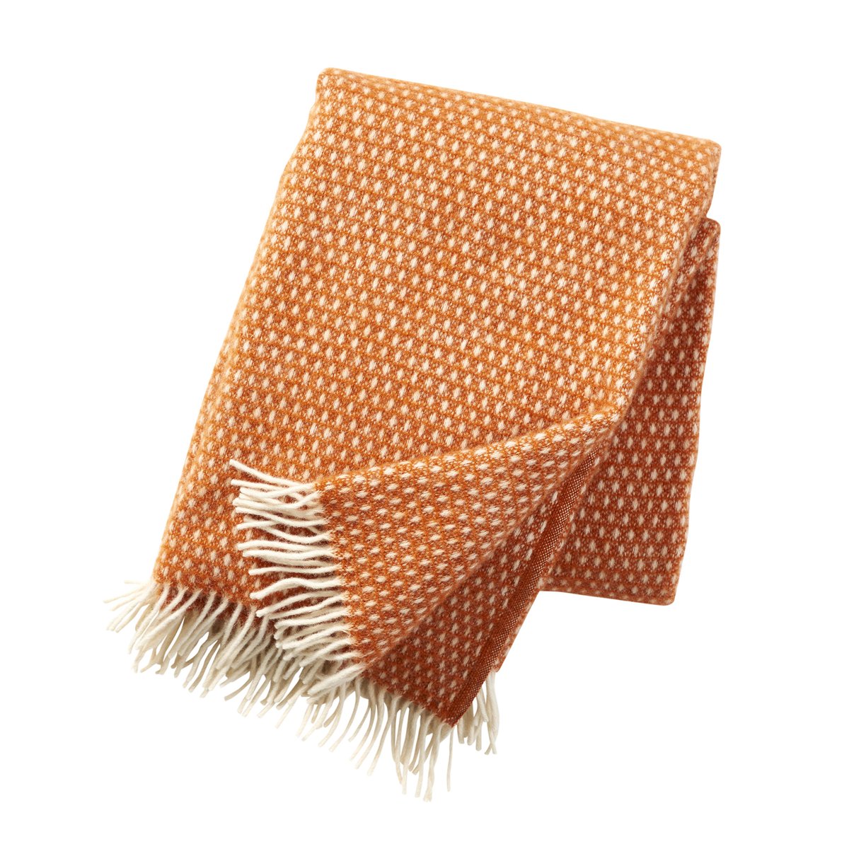 Klippan Yllefabrik Knut ullpläd orange | Skandinavisk Design | Ullplädar & Ullfiltar | Orange