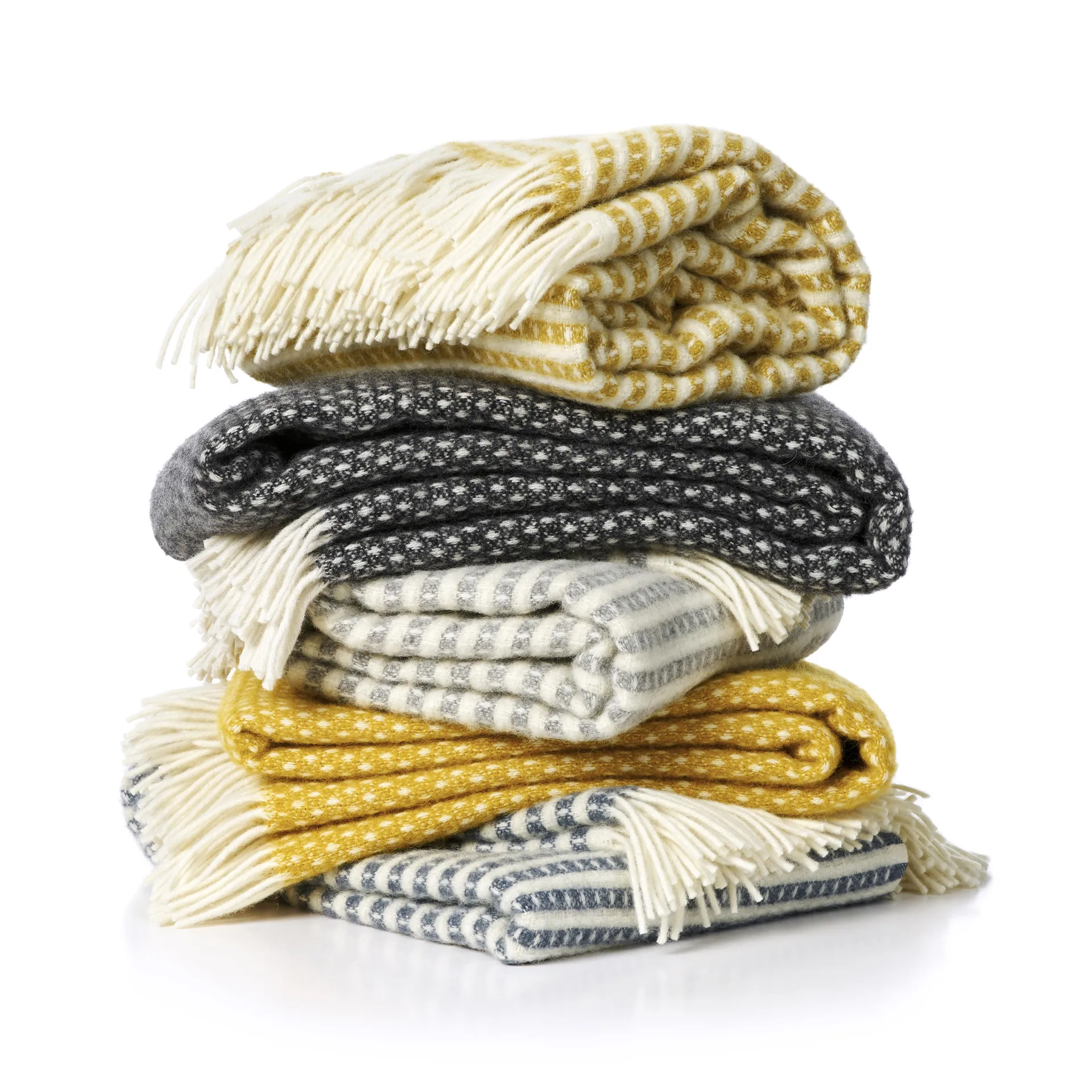 Knut ullpläd, Saffran (gul) Klippan Yllefabrik