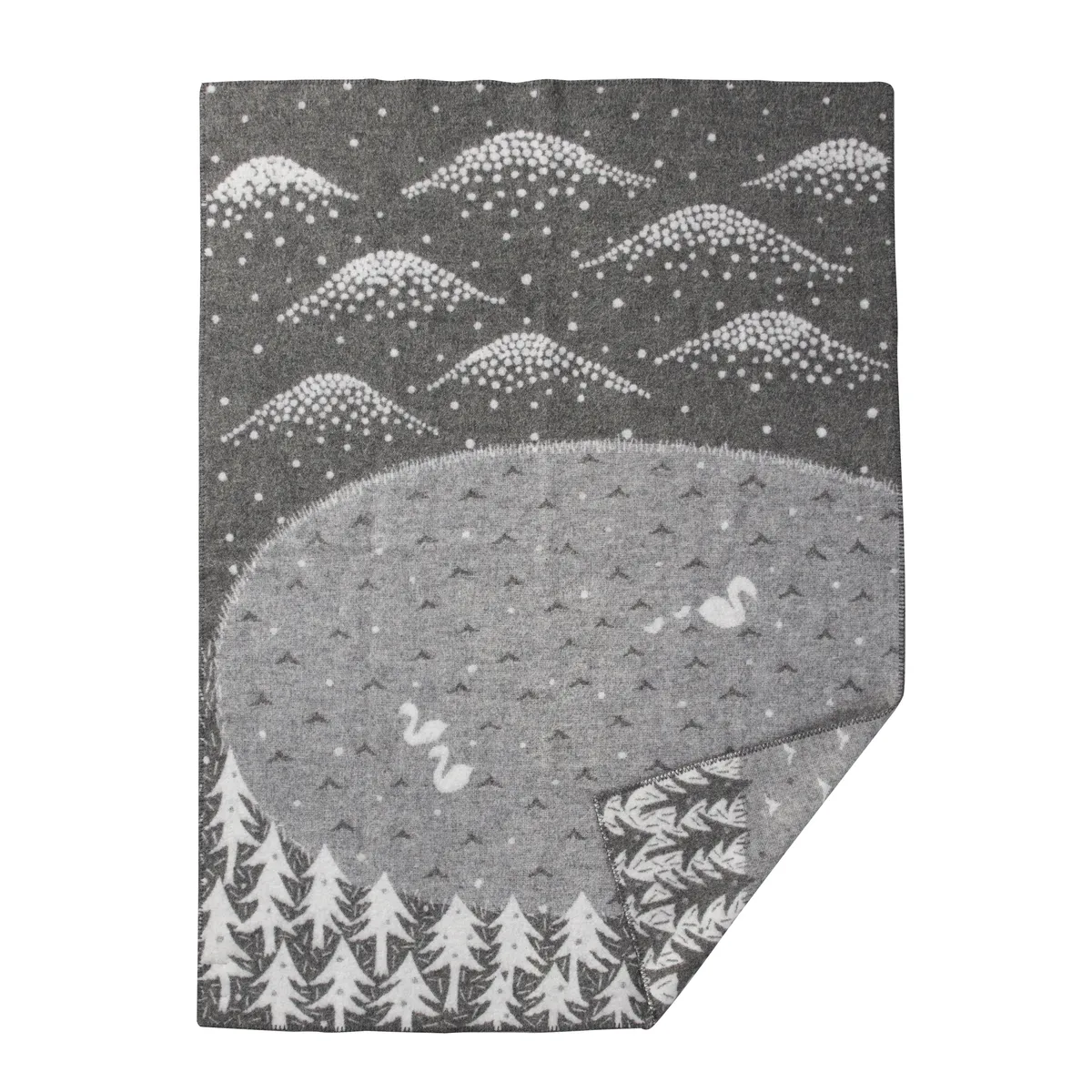 Klippan Yllefabrik Lake in the valley pläd grå