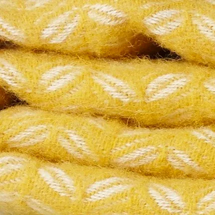 Leaf ullpläd, gul Klippan Yllefabrik