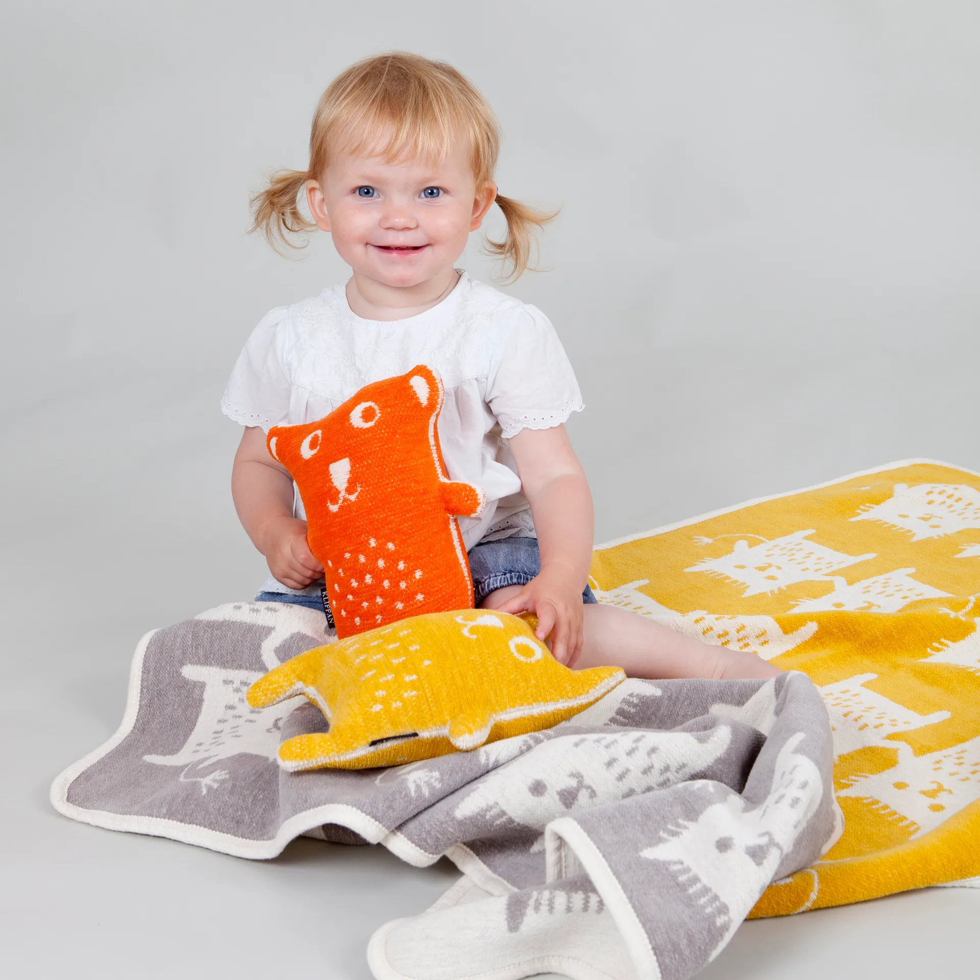 Little bear kramdjur, orange Klippan Yllefabrik