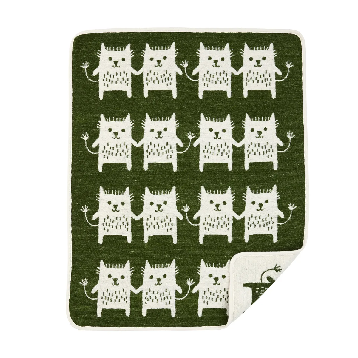 Klippan Yllefabrik Little me chenillefilt grön