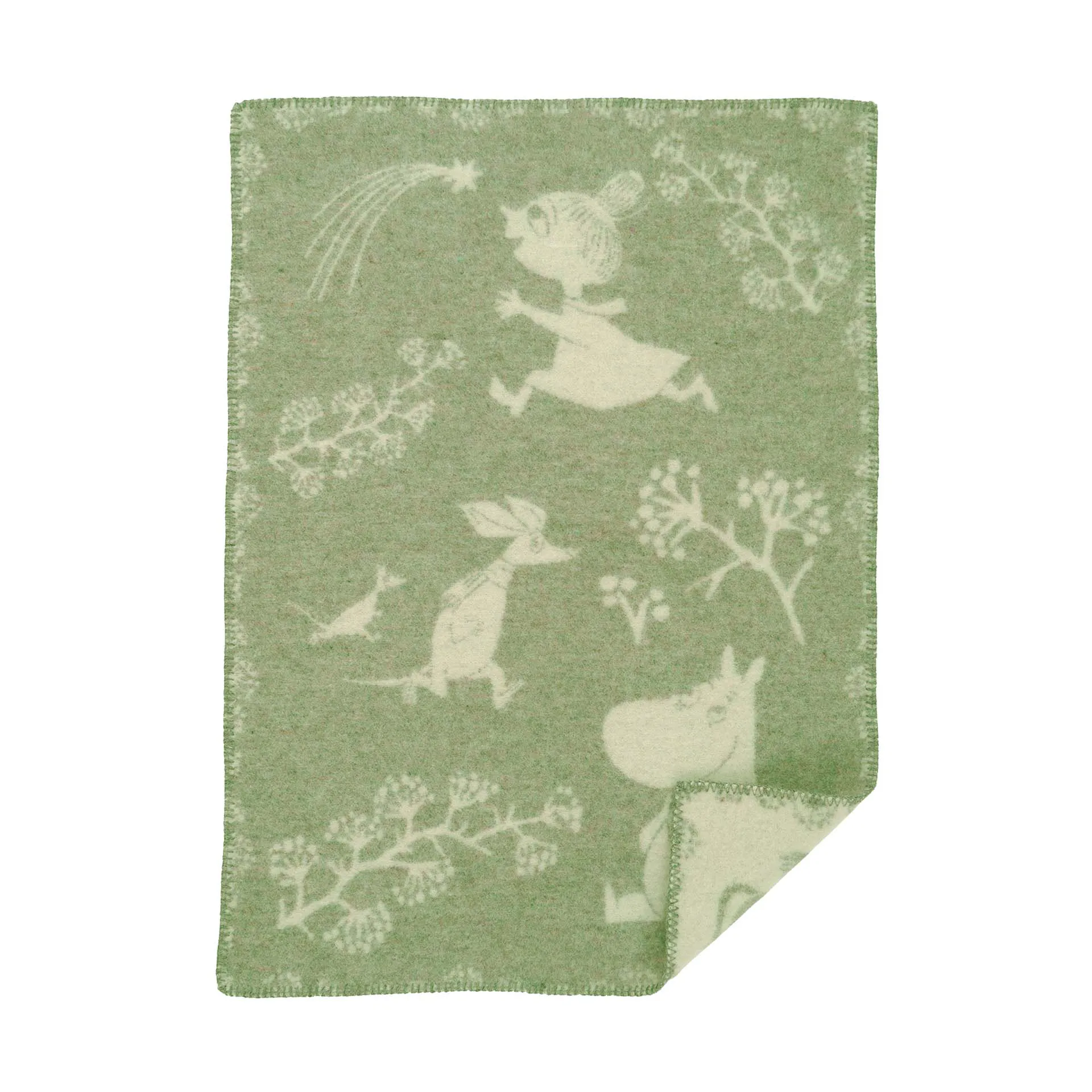 Moomin winterland barnfilt 65x90 cm, Frost green Klippan Yllefabrik