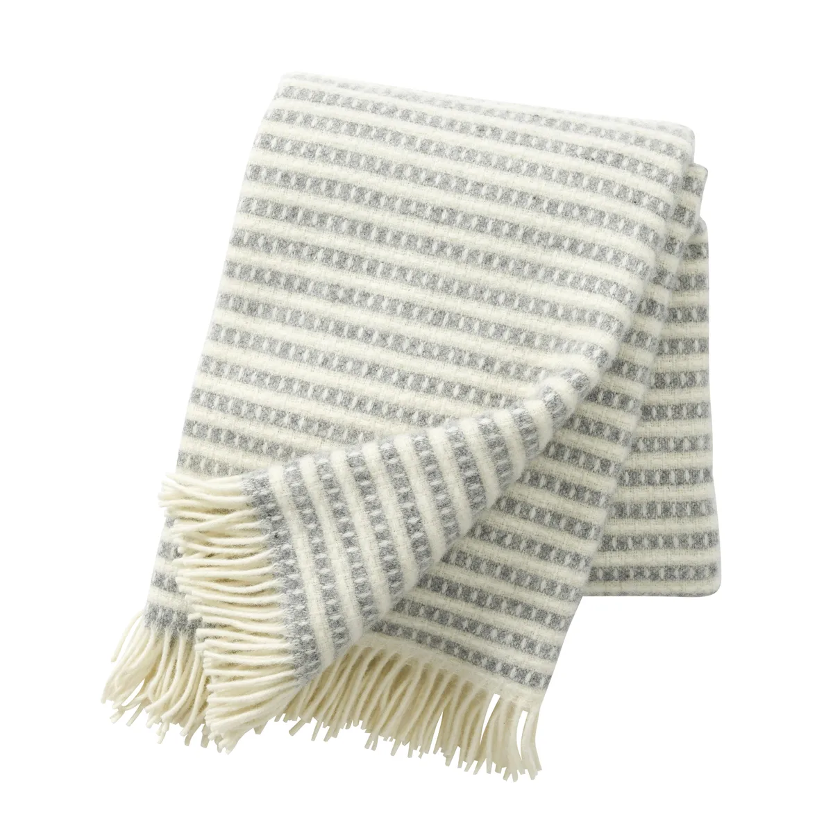 Klippan Yllefabrik Olle ullpläd ljusgrå