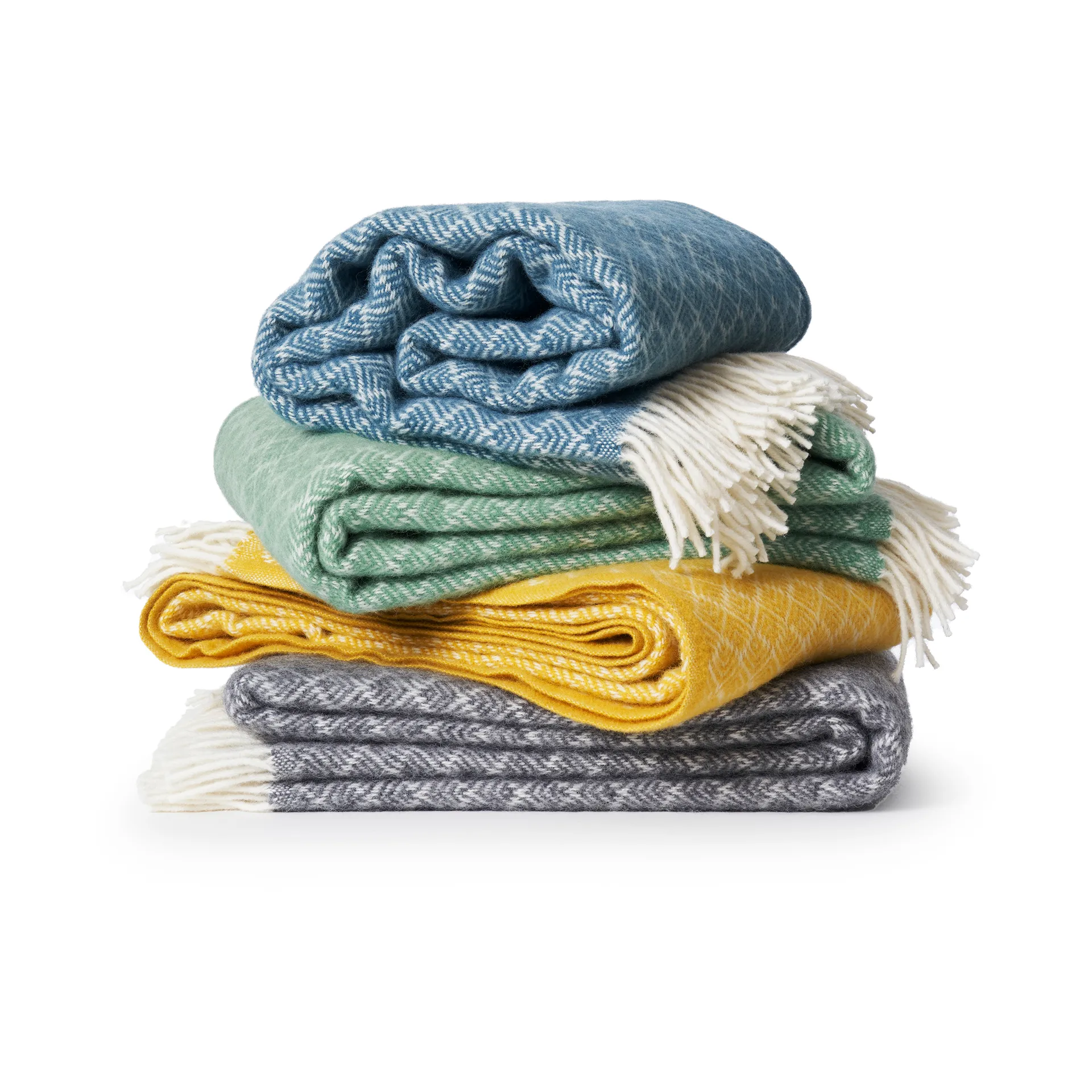 Pampas ullpläd 130x200 cm, Blå Klippan Yllefabrik