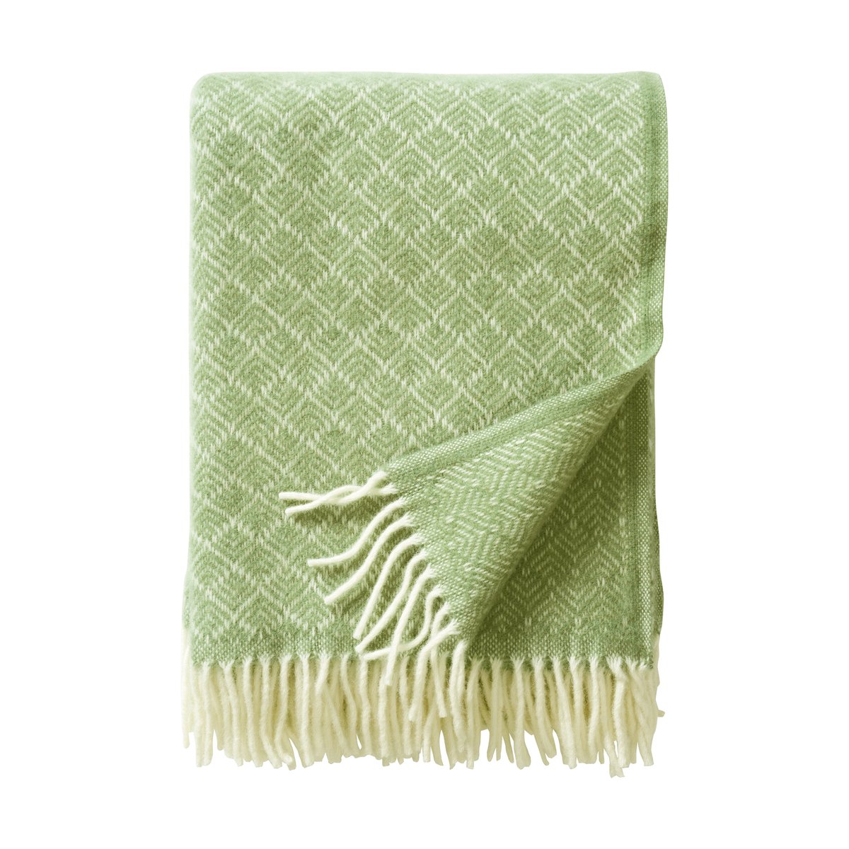 Klippan Yllefabrik Pampas ullpläd 130x200 cm Grön | Skandinavisk Design | Ullplädar & Ullfiltar | Grön