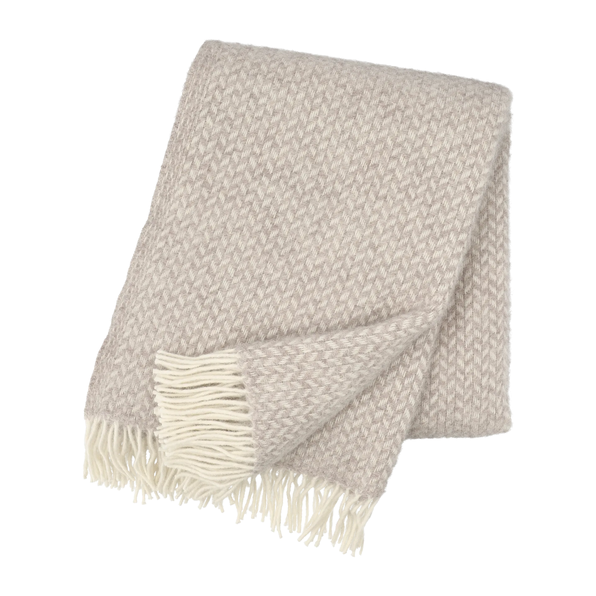 Polka ullpläd, Beige Klippan Yllefabrik