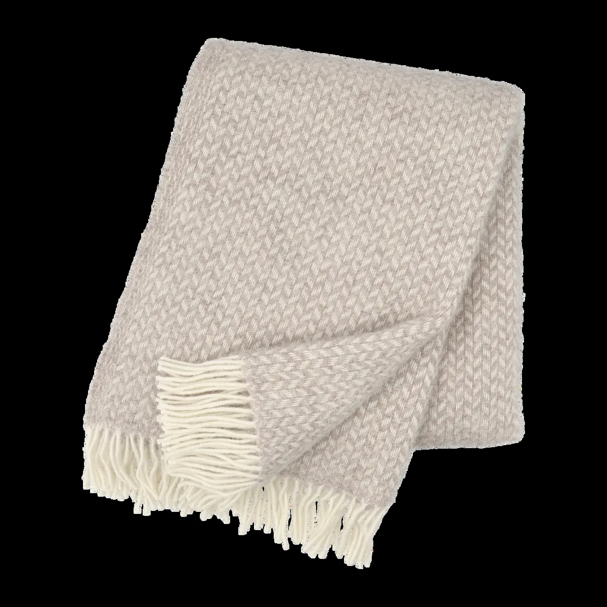 Klippan Yllefabrik Polka ullpläd Beige