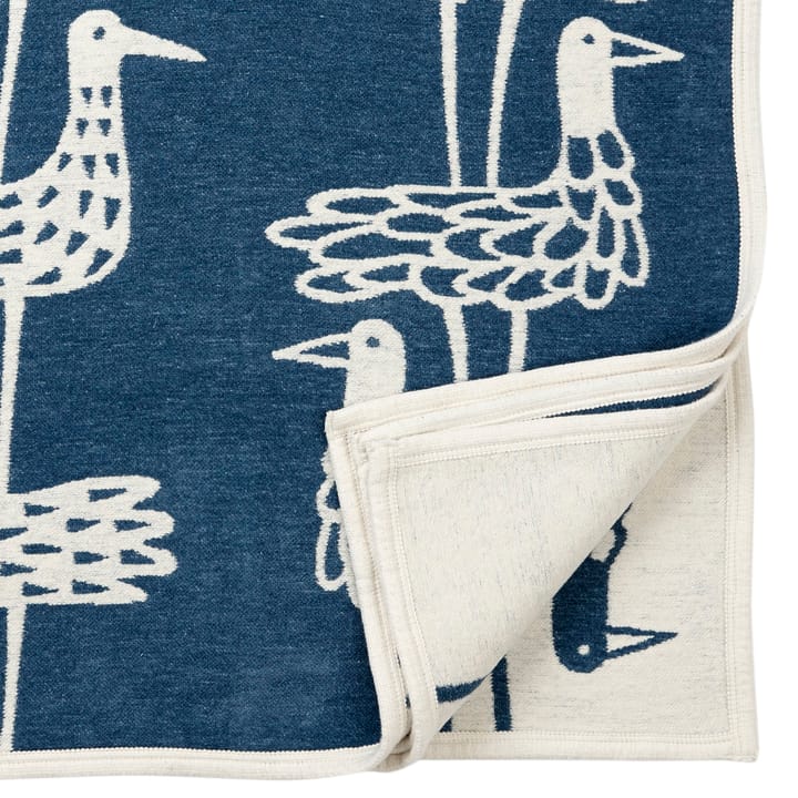 Shore birds chenillefilt, blå Klippan Yllefabrik