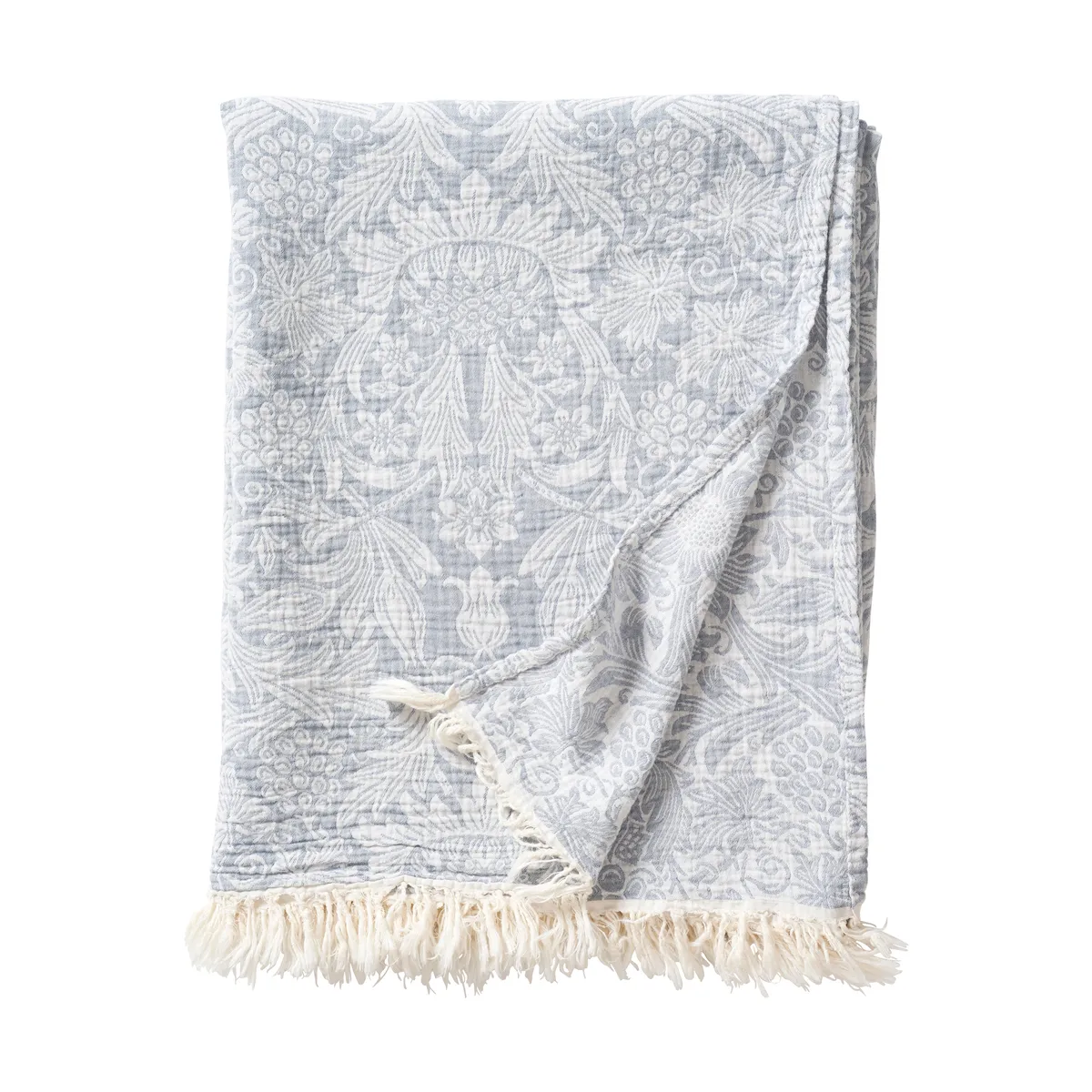 Klippan Yllefabrik Sunflower bomullspläd 140x200 cm Dark denim