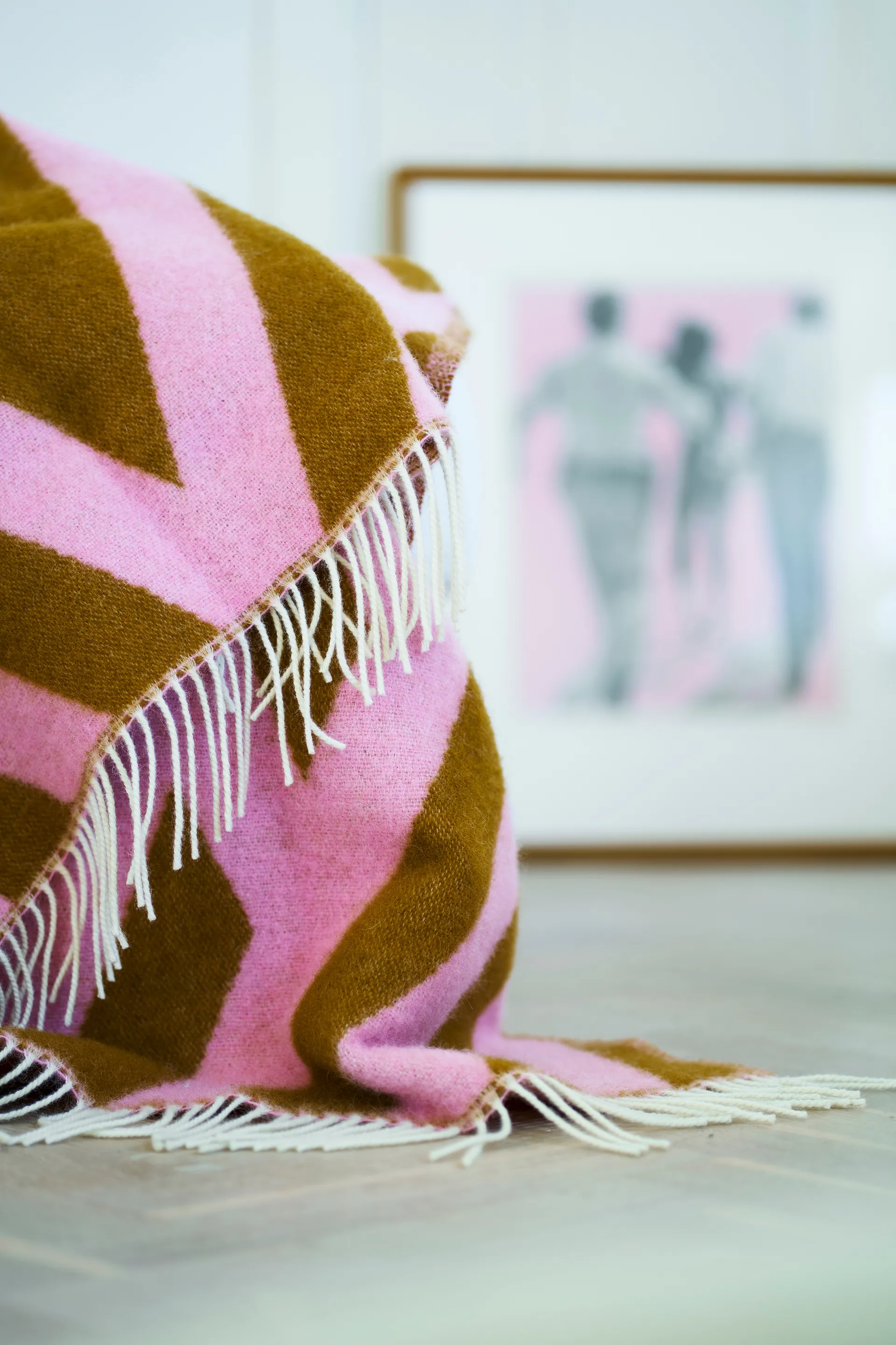 Tangent ullpläd 130x200 cm, Pink-carmel Klippan Yllefabrik