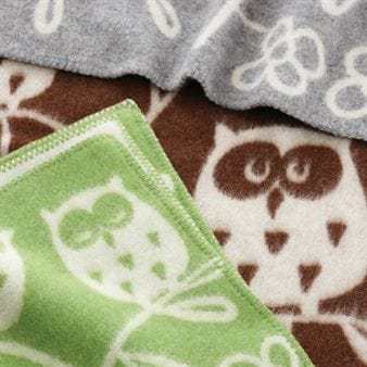 Tree Owl barnfilt - ljusgrå - Klippan Yllefabrik