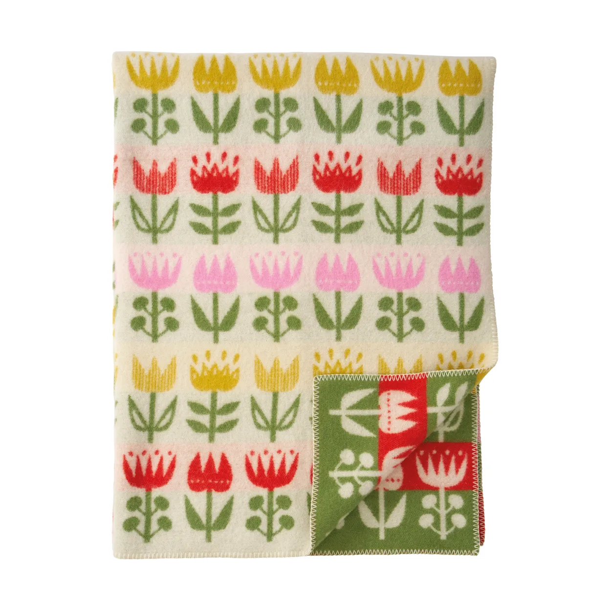 Klippan Yllefabrik Tulip pläd 130x180 cm Multi | Skandinavisk Design | Bomullsplädar & Bomullsfiltar | Multi