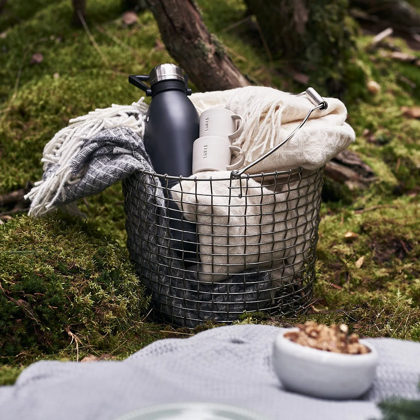 Twist ullpläd, naturvit Klippan Yllefabrik