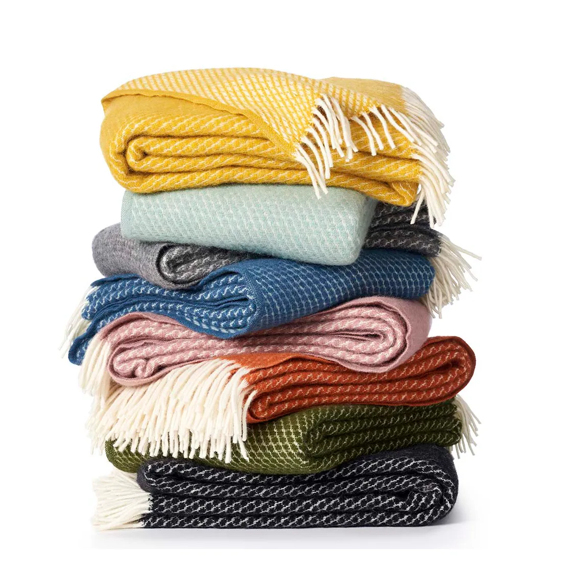 Velvet ullpläd, svart Klippan Yllefabrik